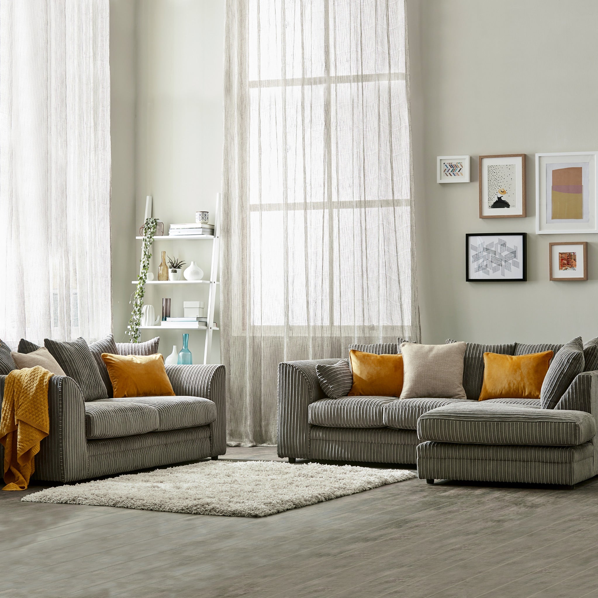 Bletchley Jumbo Cord Chaise Sofa