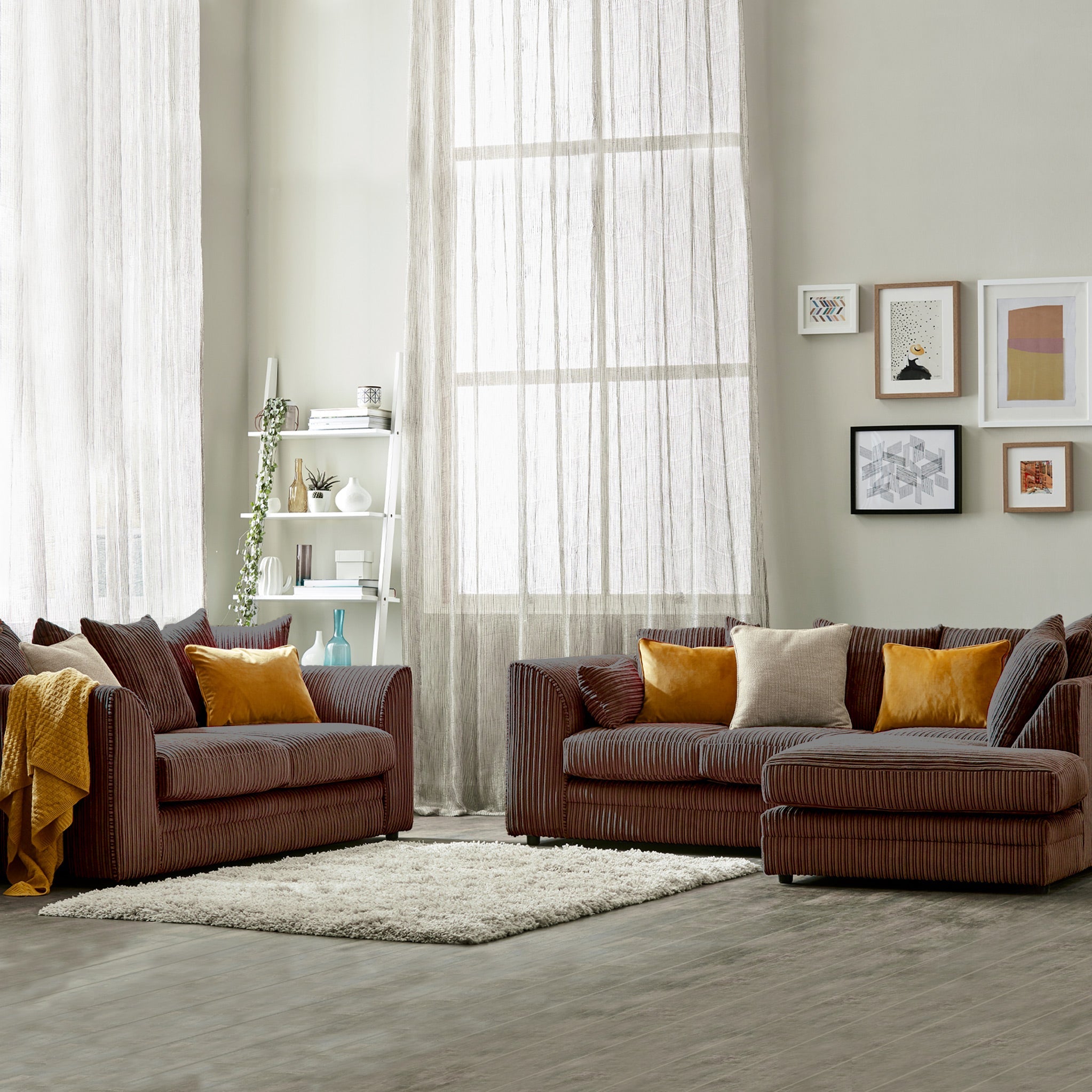 Bletchley Jumbo Cord Chaise Sofa