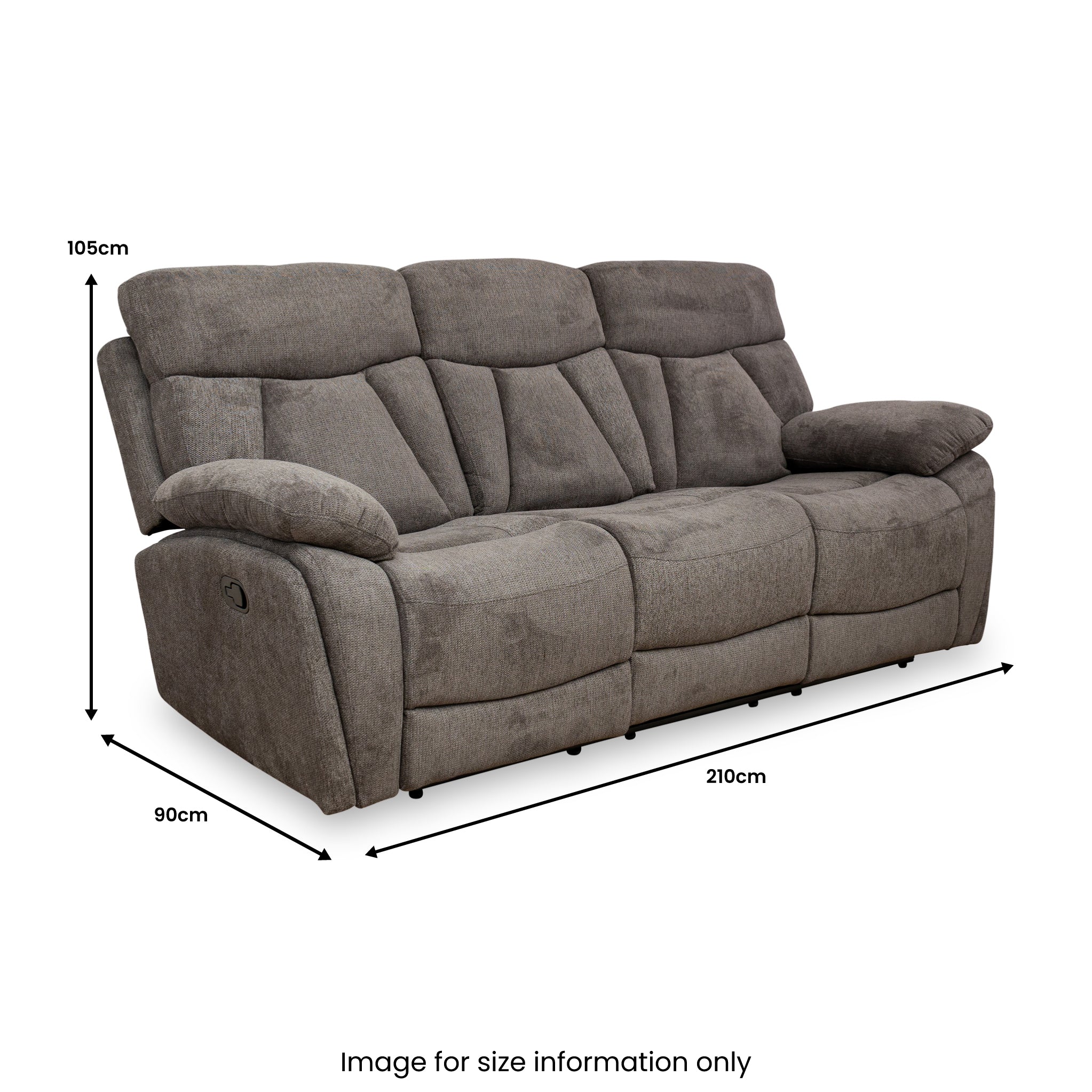 Yarbury 3 Seater Manual Recliner