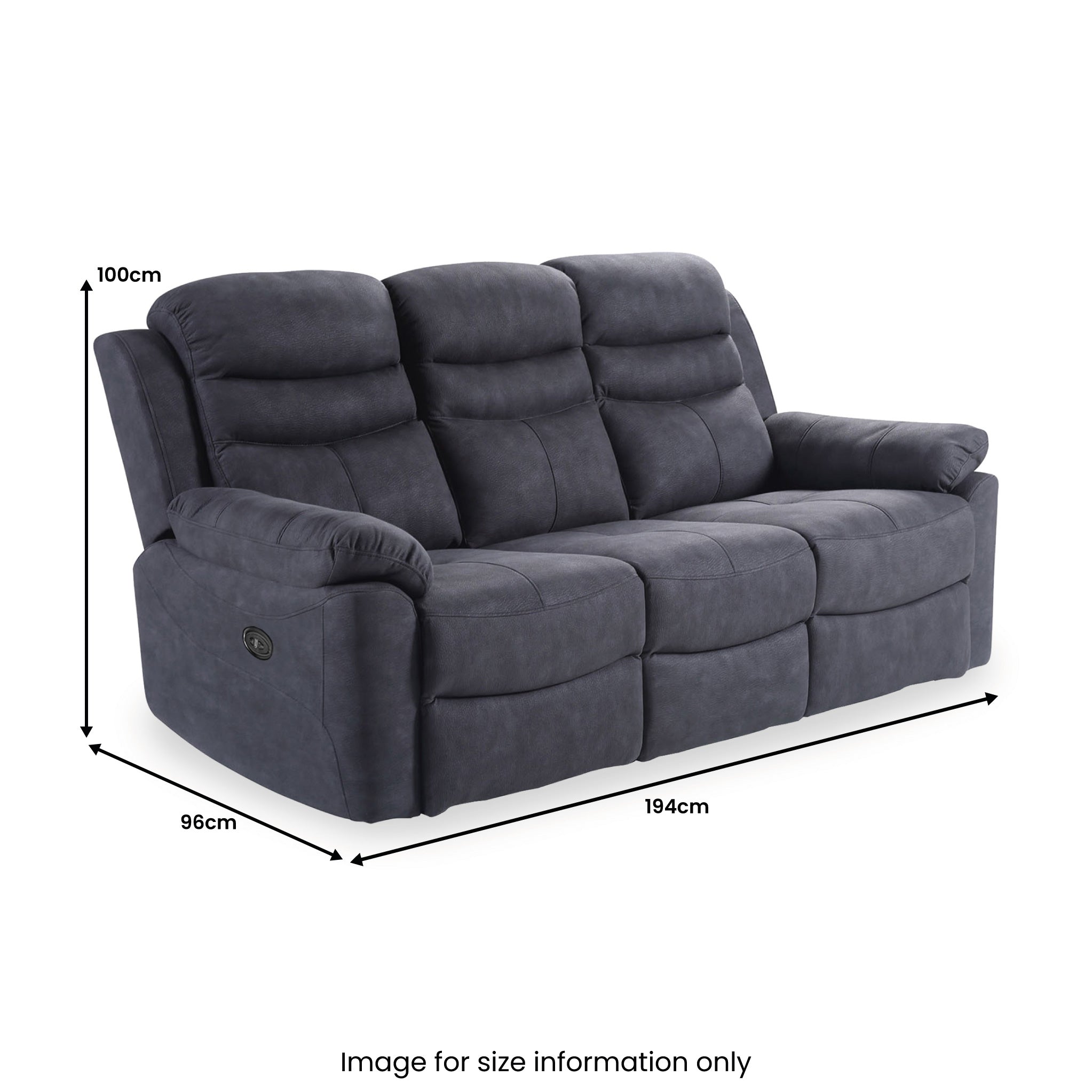 Conway Charcoal Power Reclining 3 Seater Sofa