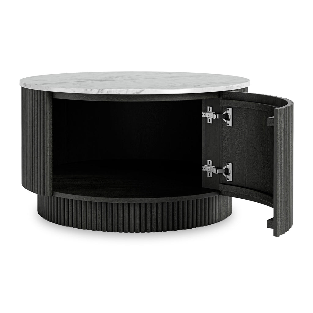 Milo Mango & Marble Round Fluted Coffee Table