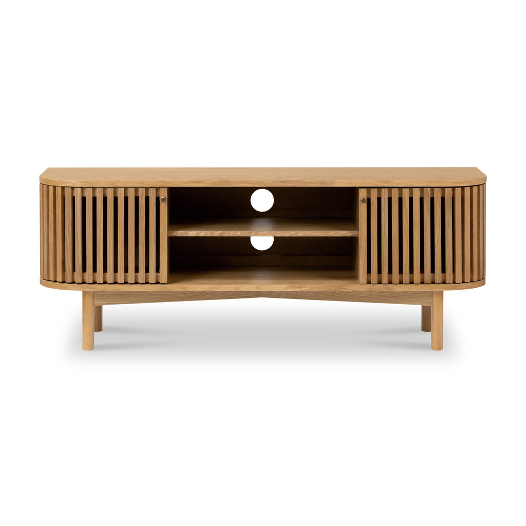 Shorwell Oak 130cm Slatted TV Unit
