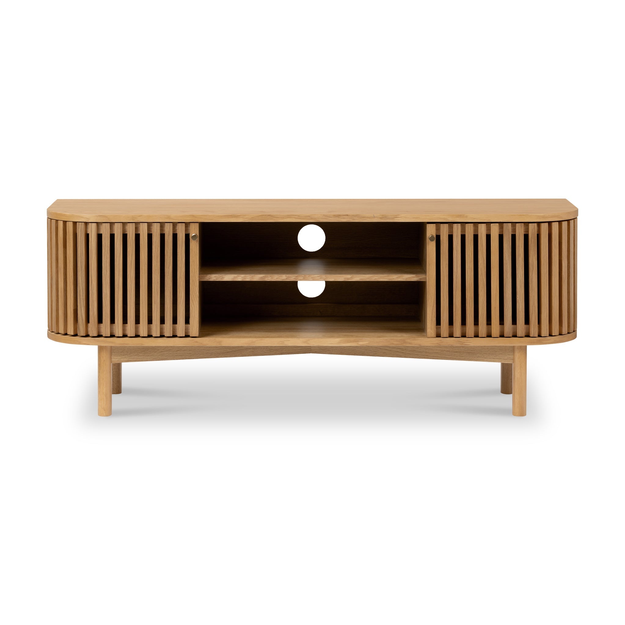 Shorwell Oak 130cm Slatted TV Unit