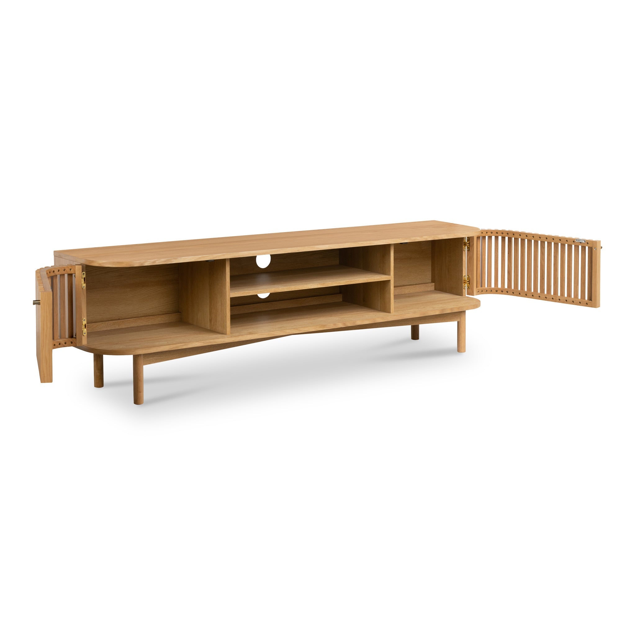 Shorwell Oak 180cm Slatted TV Unit