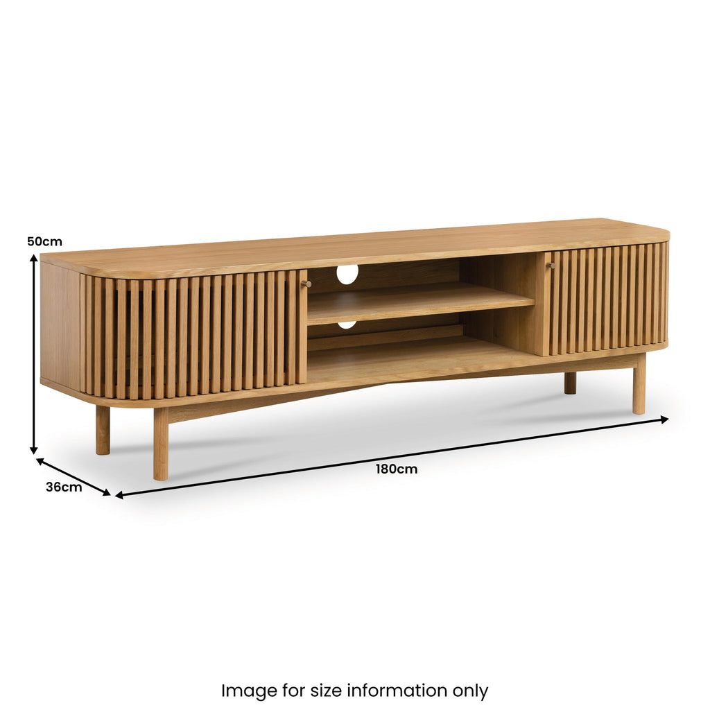 Shorwell Oak 180cm Slatted TV Unit
