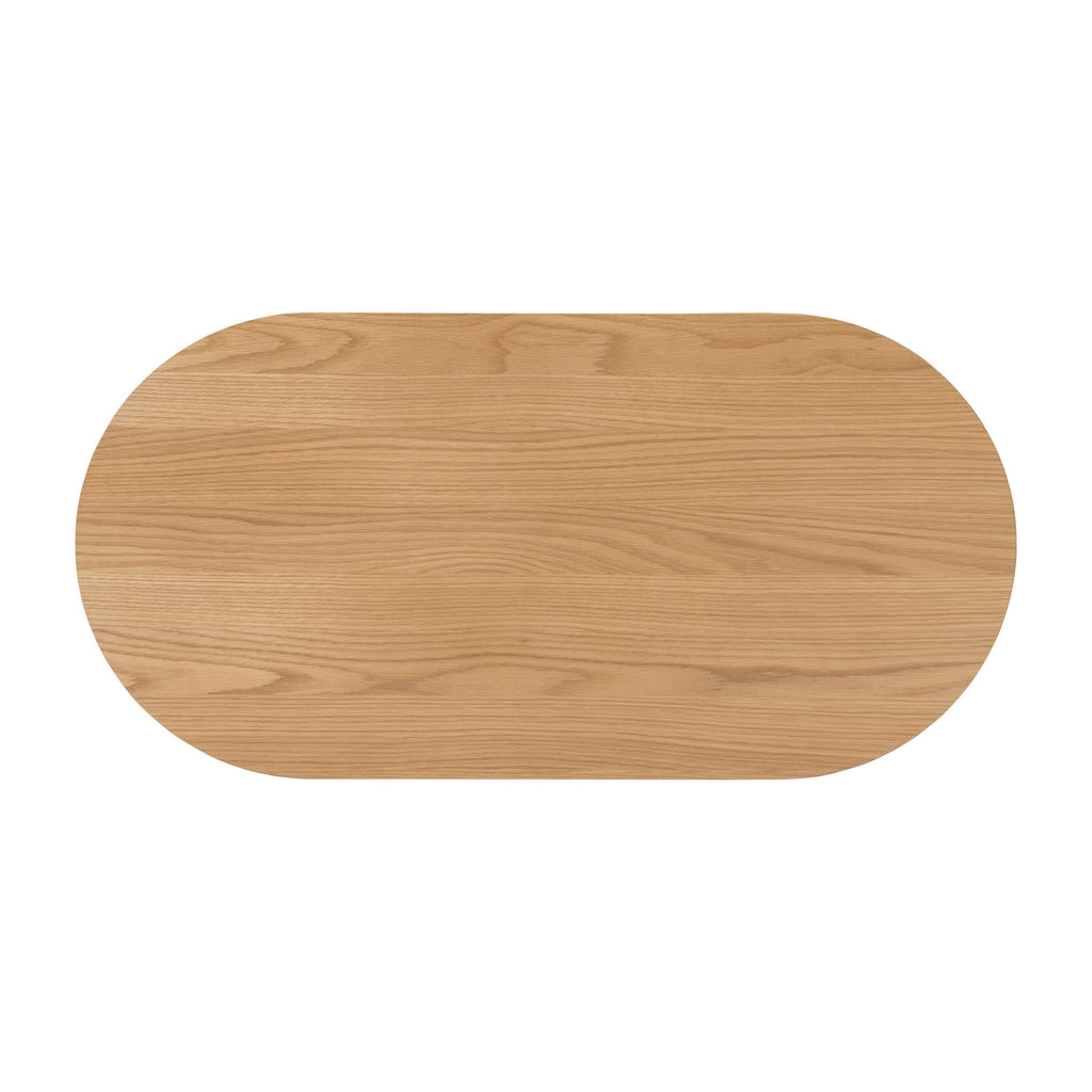 Shorwell Oak Slatted Oval 1 Drawer Coffee Table