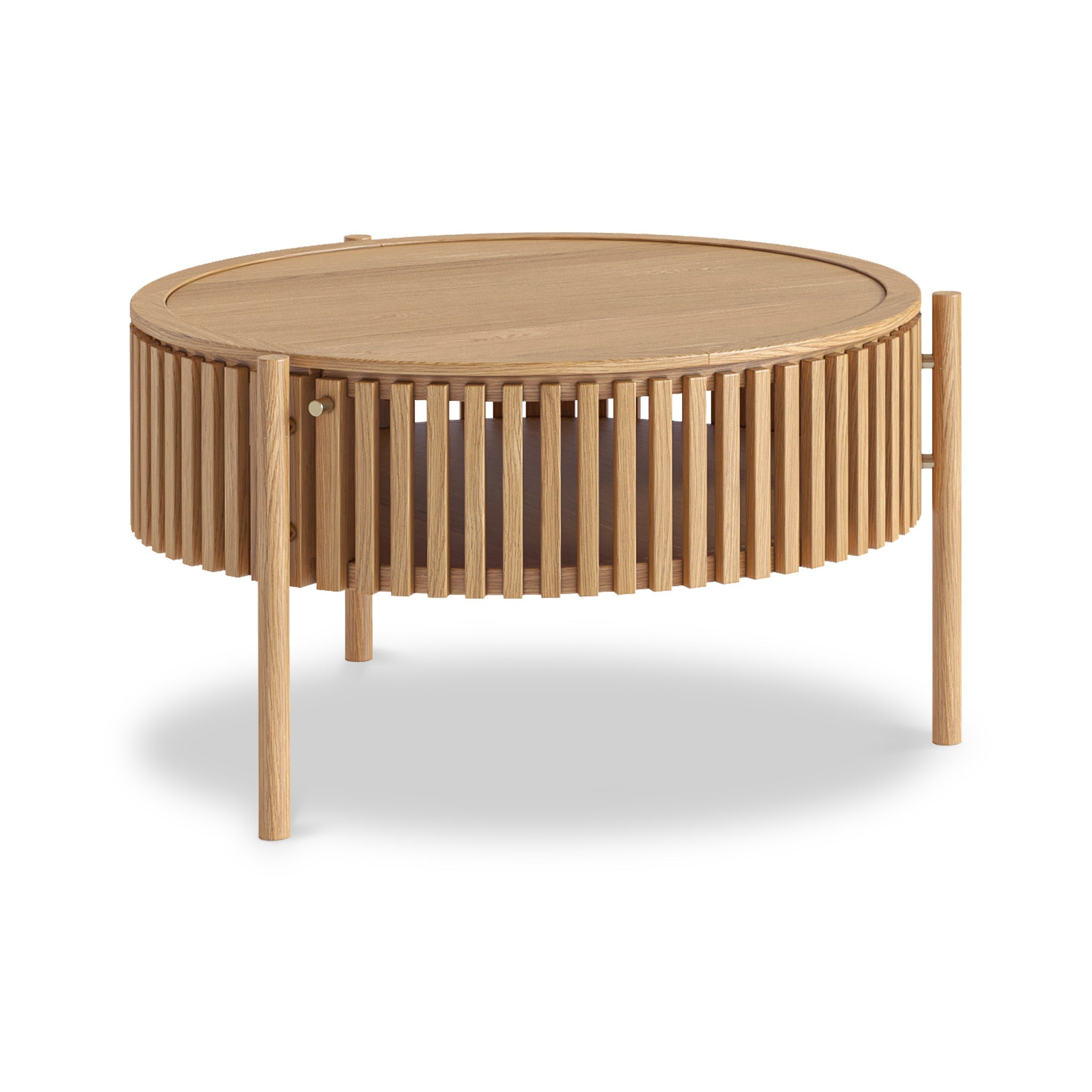 Shorwell Oak Slatted Story 2 Door Coffee Table