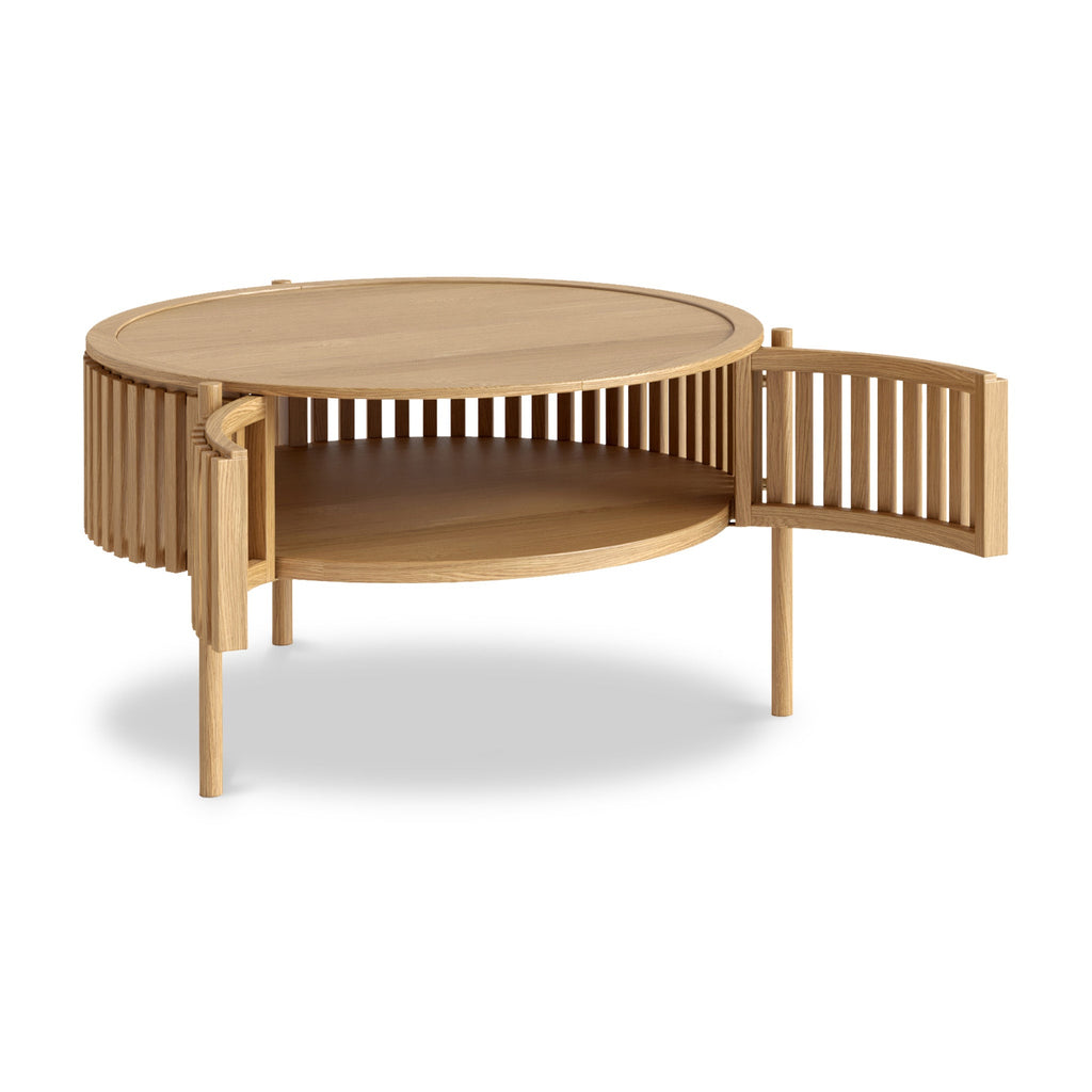 Shorwell Oak Slatted Story 2 Door Coffee Table
