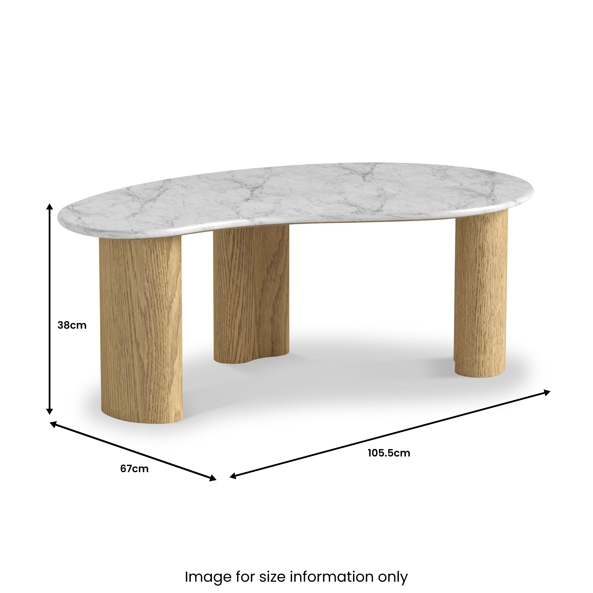 Nyssa Marble Top Tear Drop Coffee Table