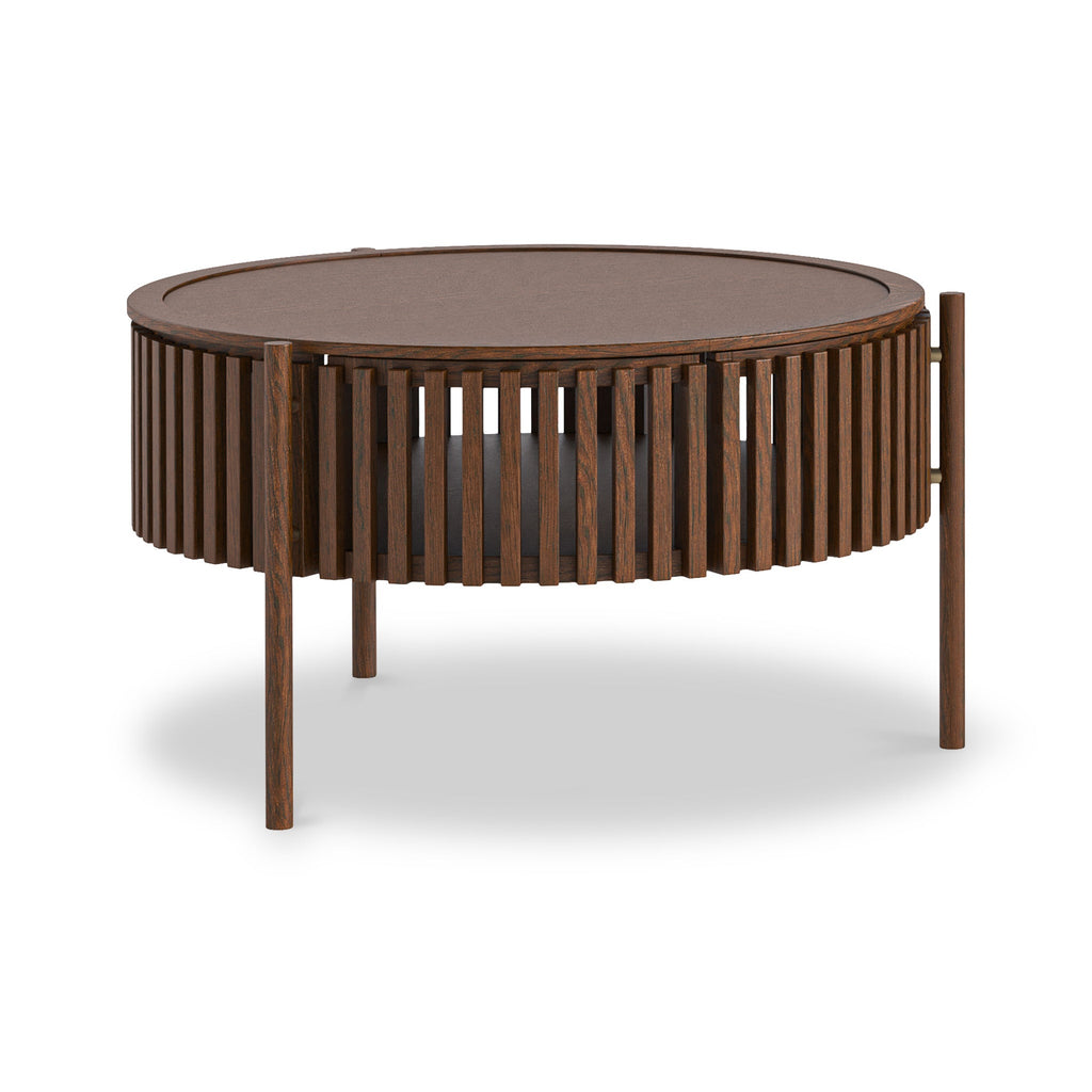 Shorwell Dark Oak Slatted Story 2 Door Coffee Table