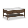 Hawthorne Dark Oak & Marble 2 Drawer Coffee Table