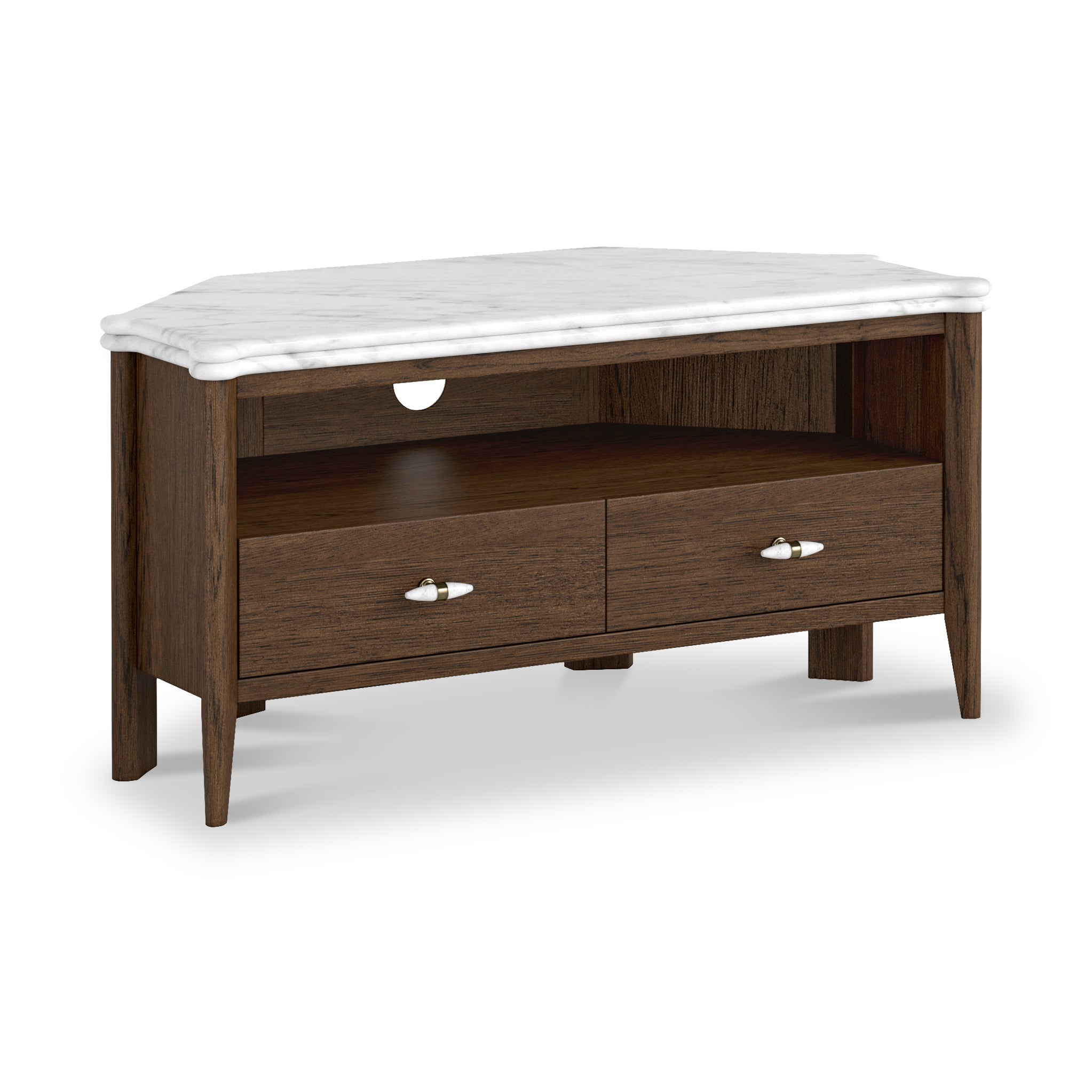 Hawthorne Dark Oak & Marble 100cm Corner TV Unit