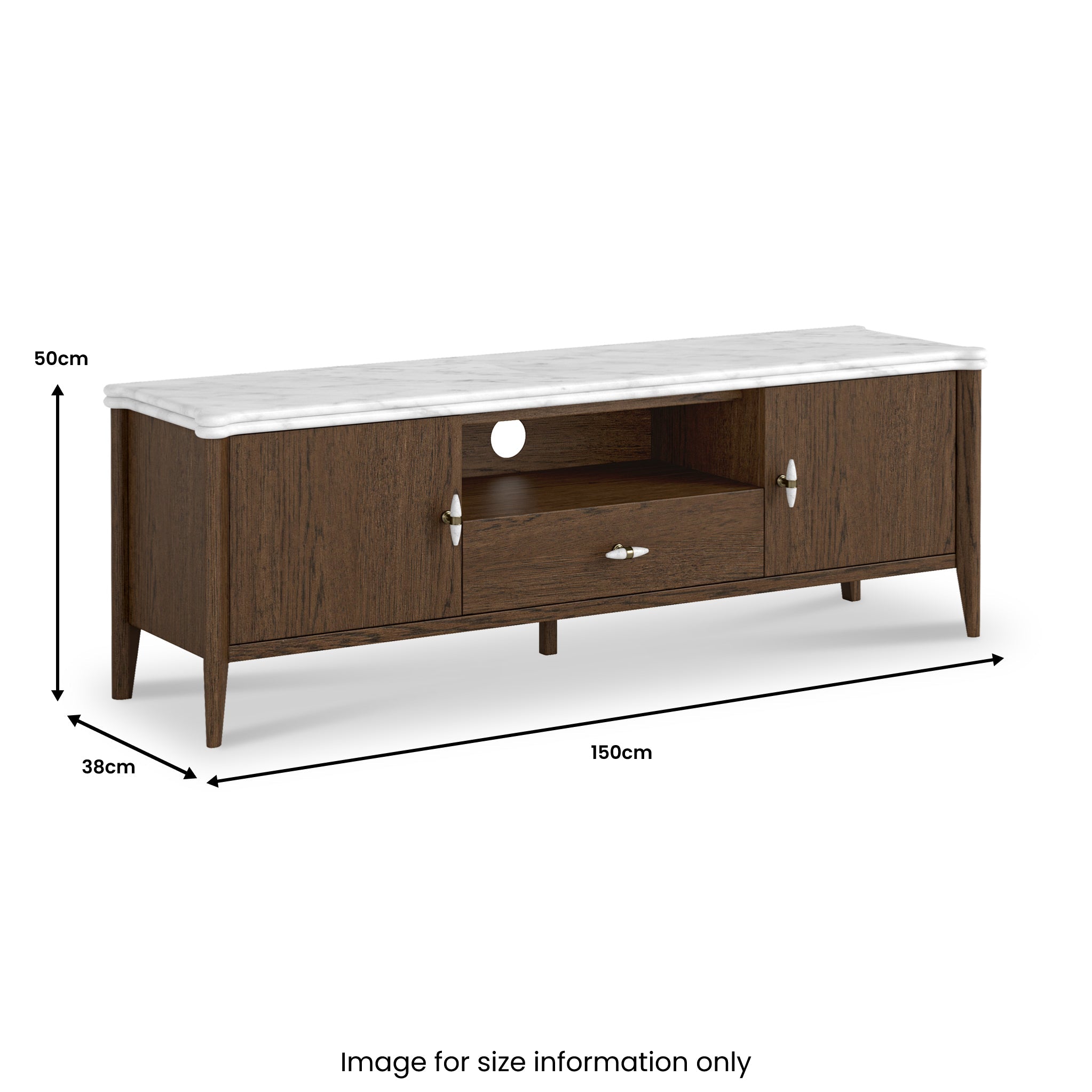 Hawthorne Dark Oak & Marble 150cm Wide TV Unit