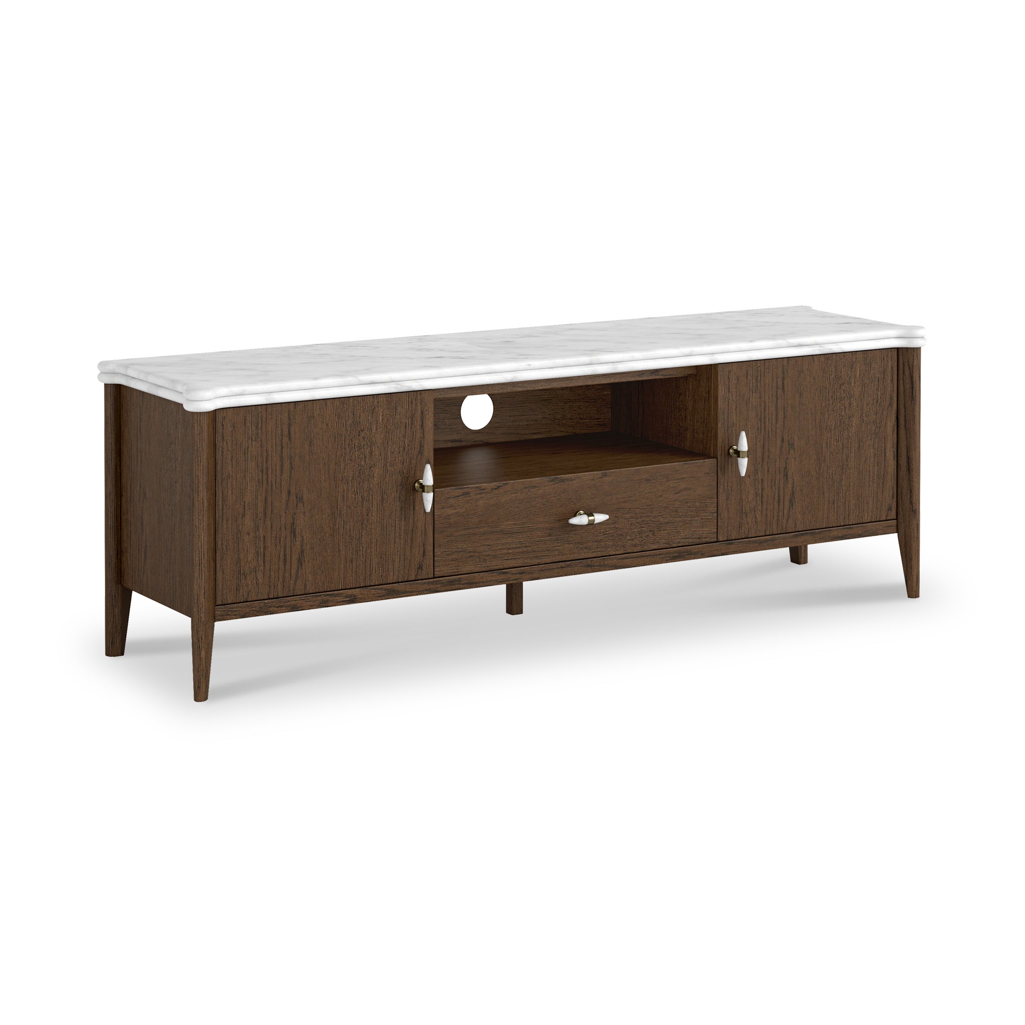 Hawthorne Dark Oak & Marble 150cm Wide TV Unit