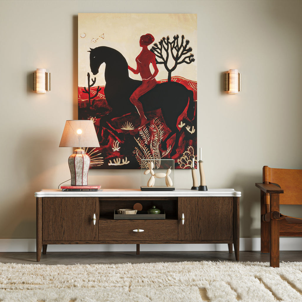 Hawthorne Dark Oak & Marble 150cm Wide TV Unit