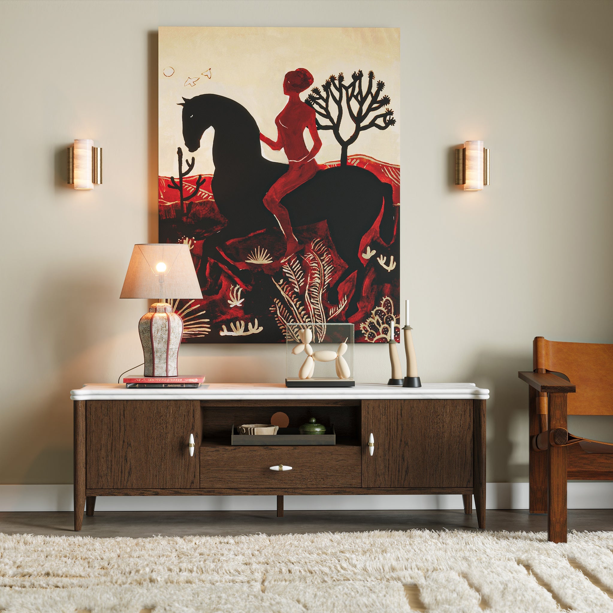 Hawthorne Dark Oak & Marble 150cm Wide TV Unit