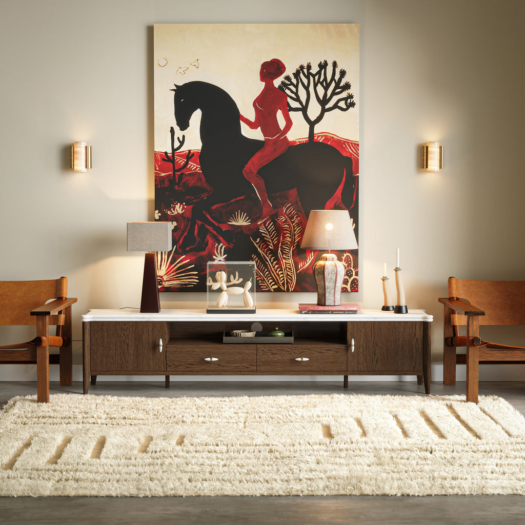 Hawthorne Dark Oak & Marble 210cm Large TV Unit
