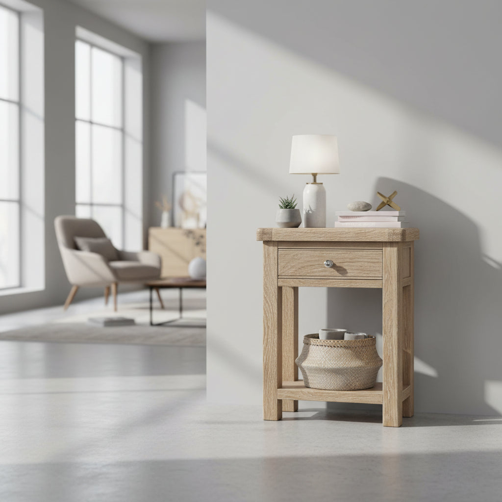 Portland Washed Oak Telephone Table