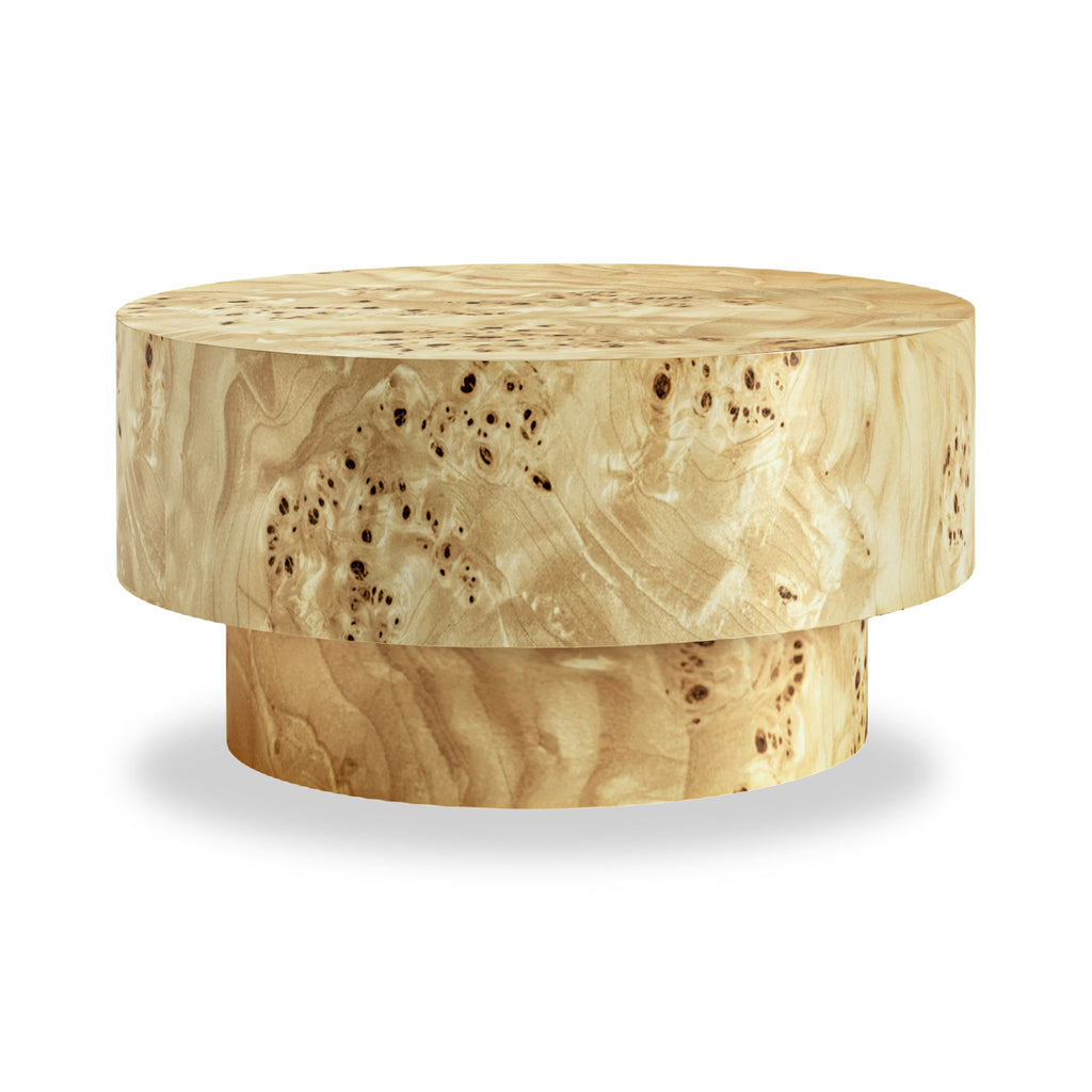 Calder Light Burl Round Coffee Table