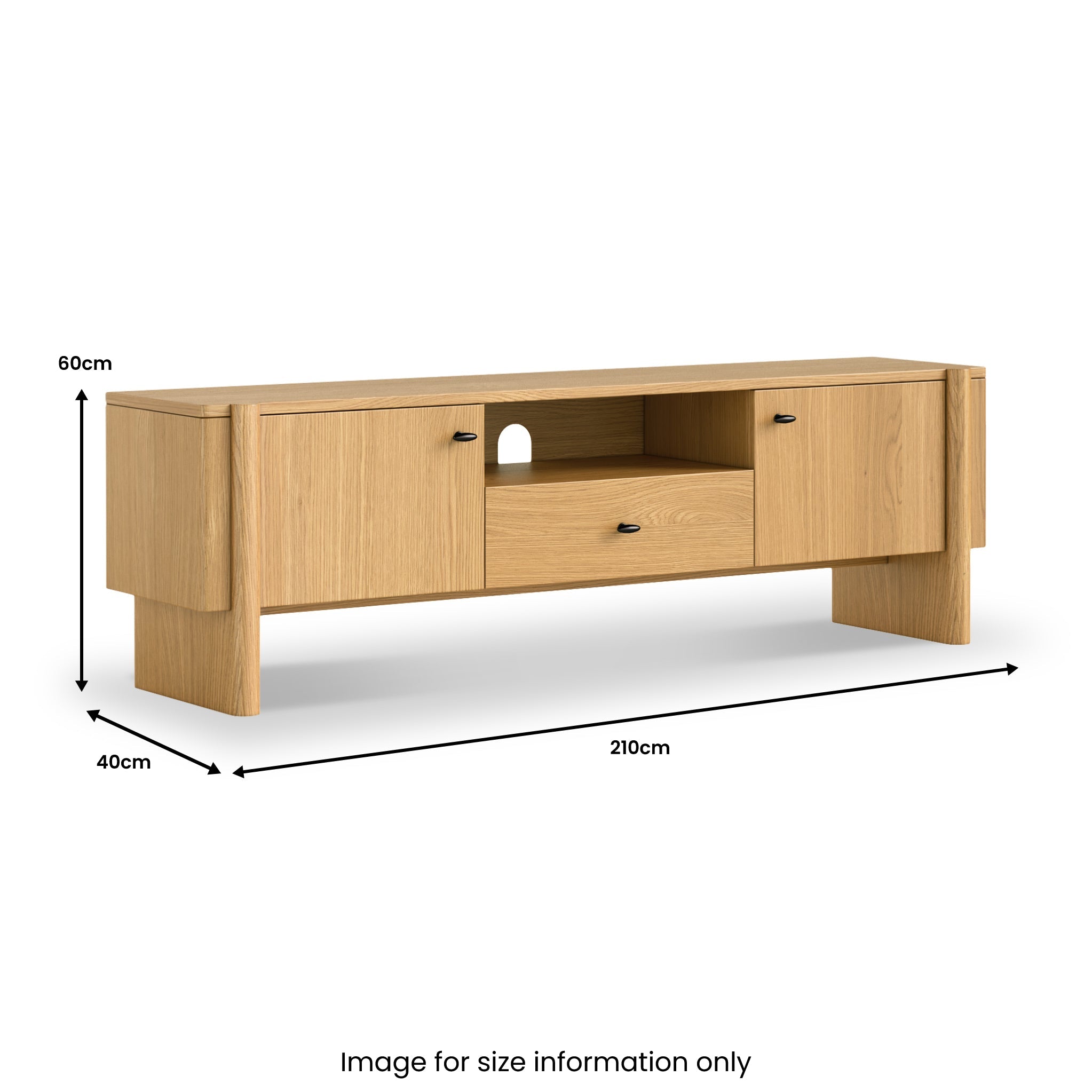 Arden Oak 210cm Wide TV Unit