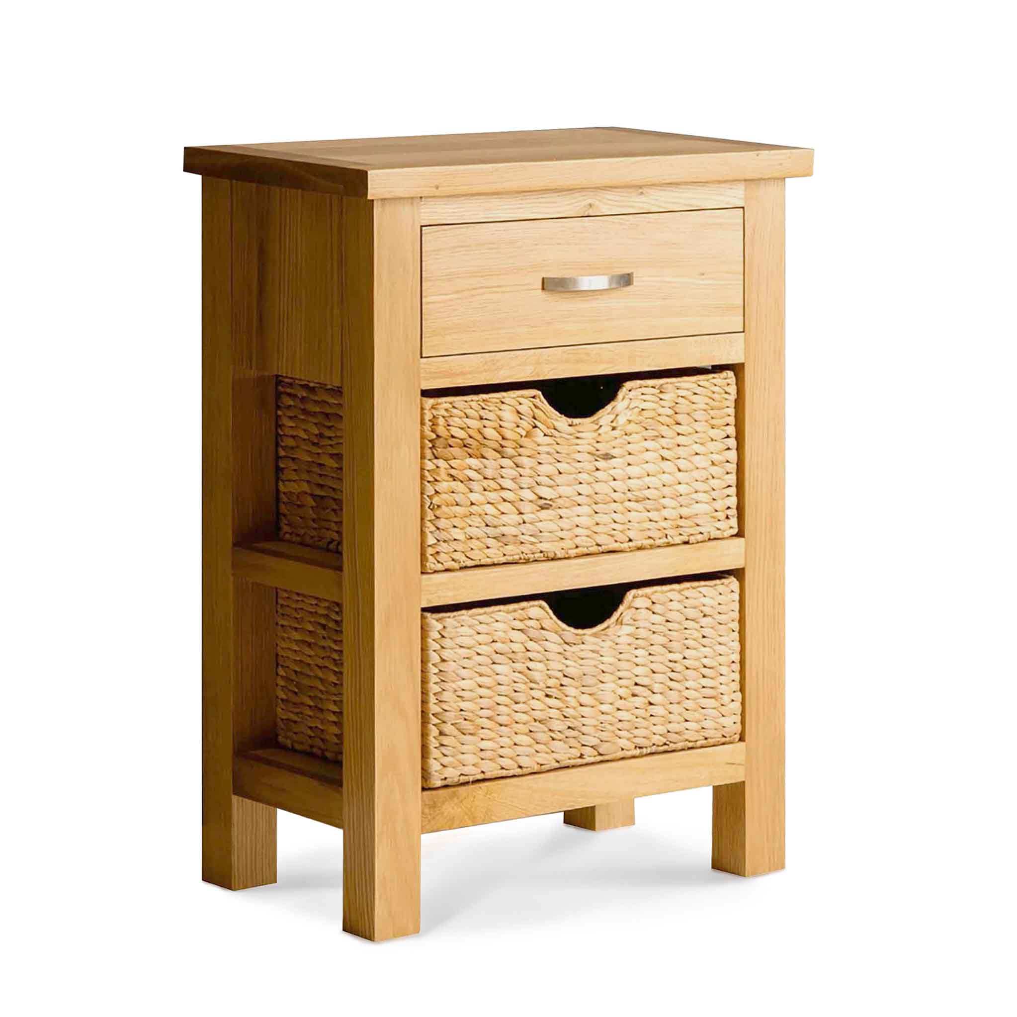London Oak Telephone Table with Baskets