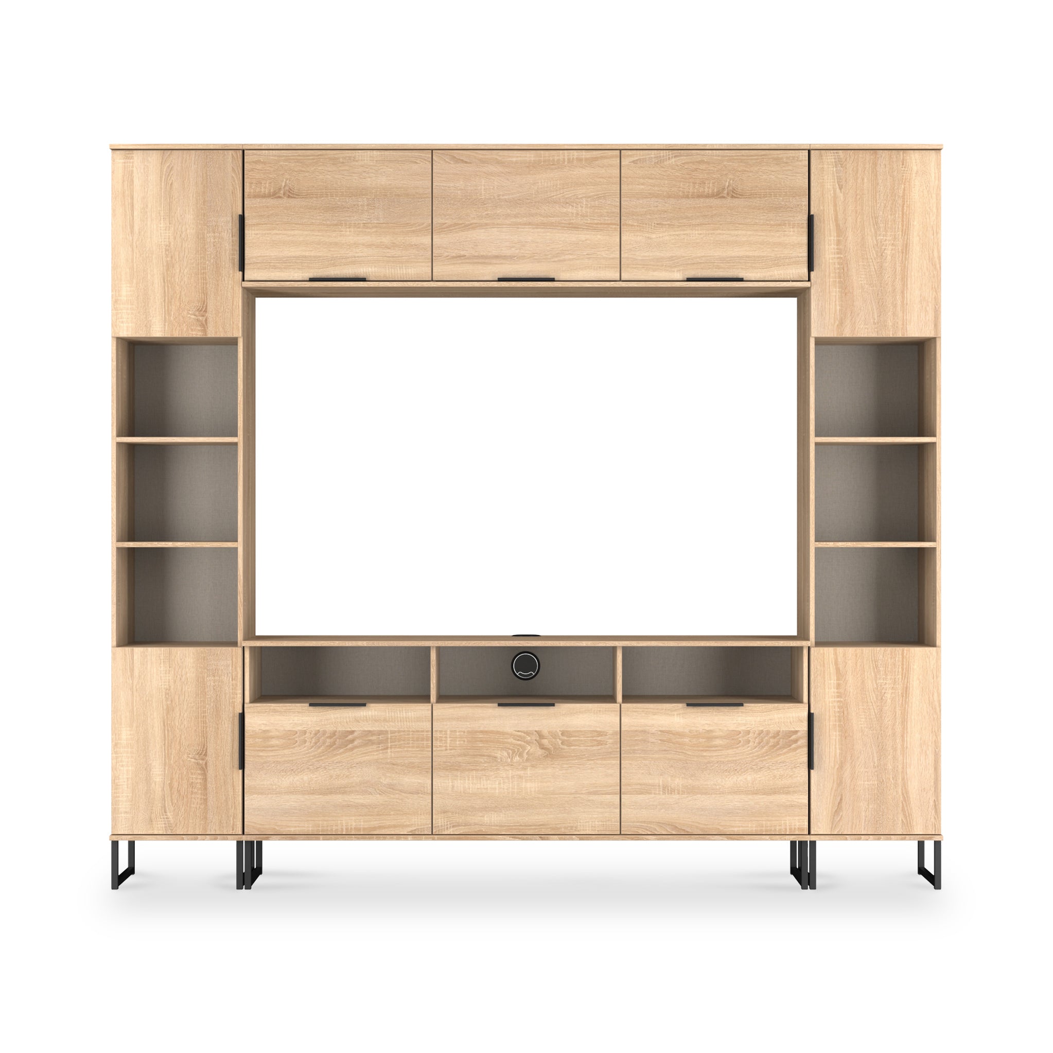 Ashbourne Media Wall TV Unit with Overhead Storage