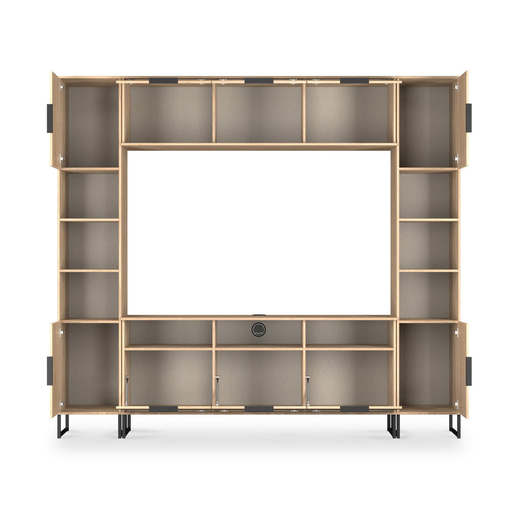 Ashbourne Media Wall TV Unit with Overhead Storage