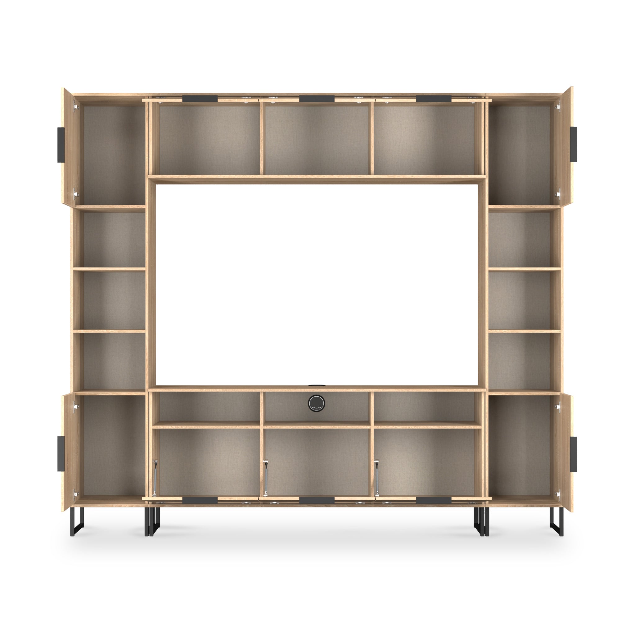 Ashbourne Media Wall TV Unit with Overhead Storage
