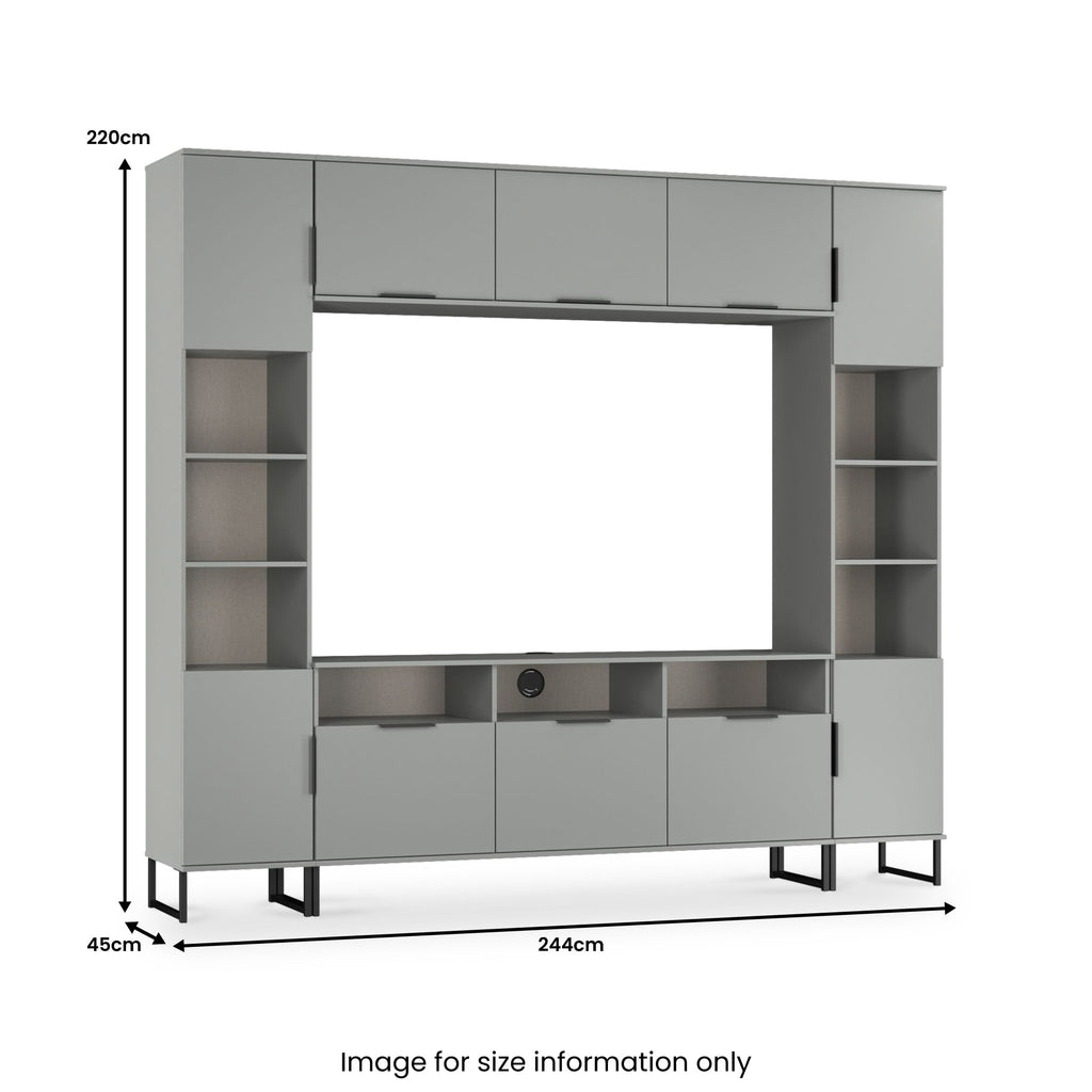 Ashbourne Media Wall TV Unit with Overhead Storage