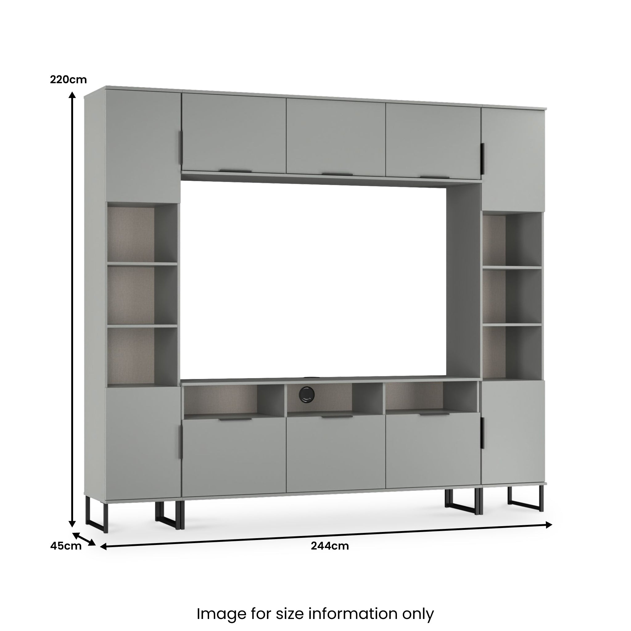 Ashbourne Media Wall TV Unit with Overhead Storage
