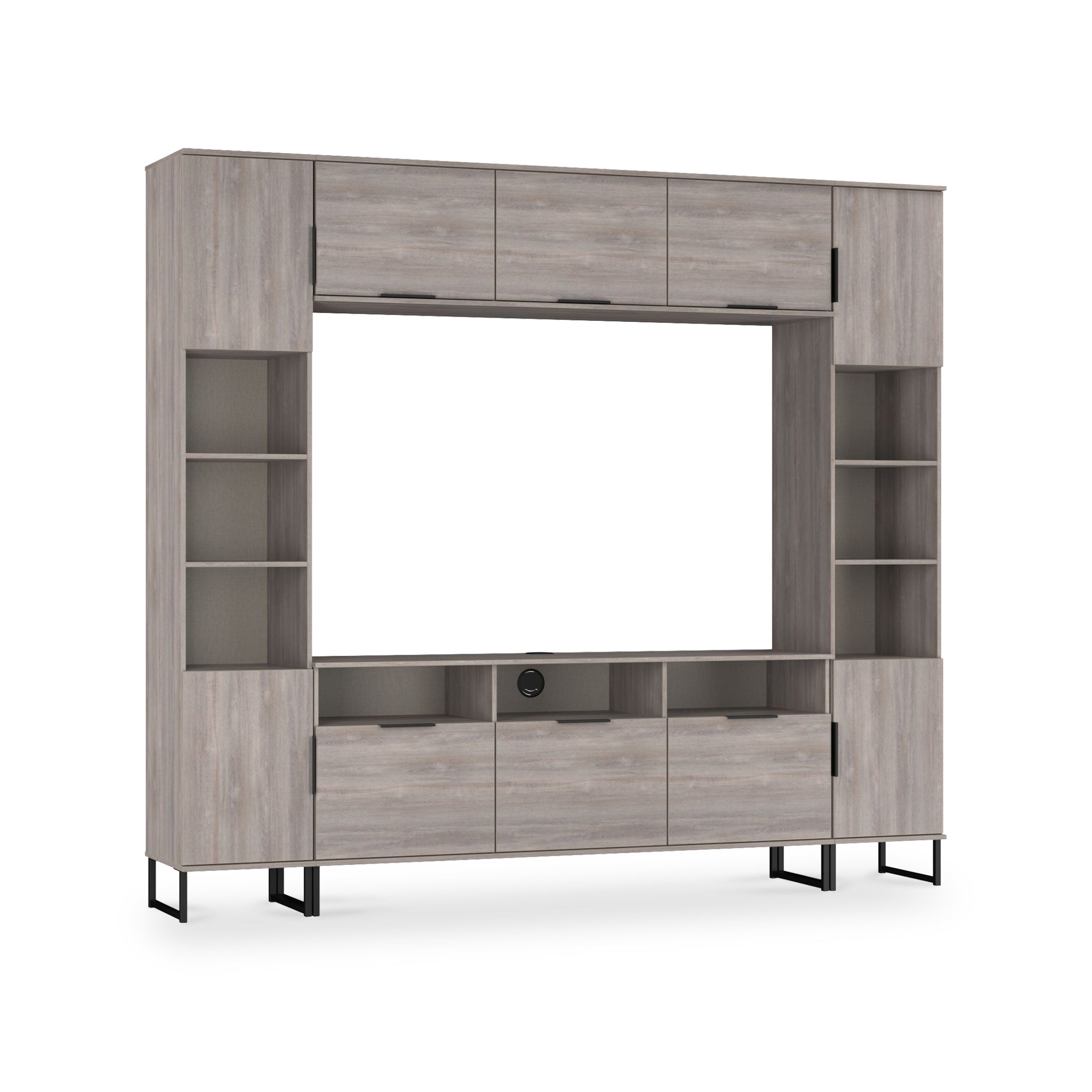 Ashbourne Media Wall TV Unit with Overhead Storage