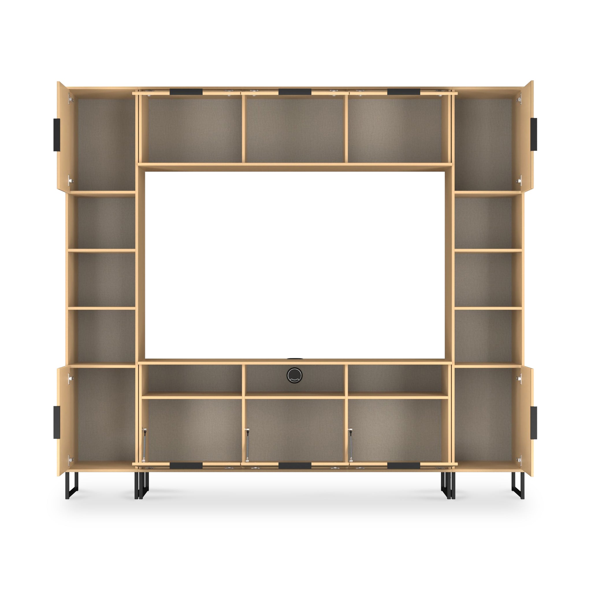 Ashbourne Media Wall TV Unit with Overhead Storage