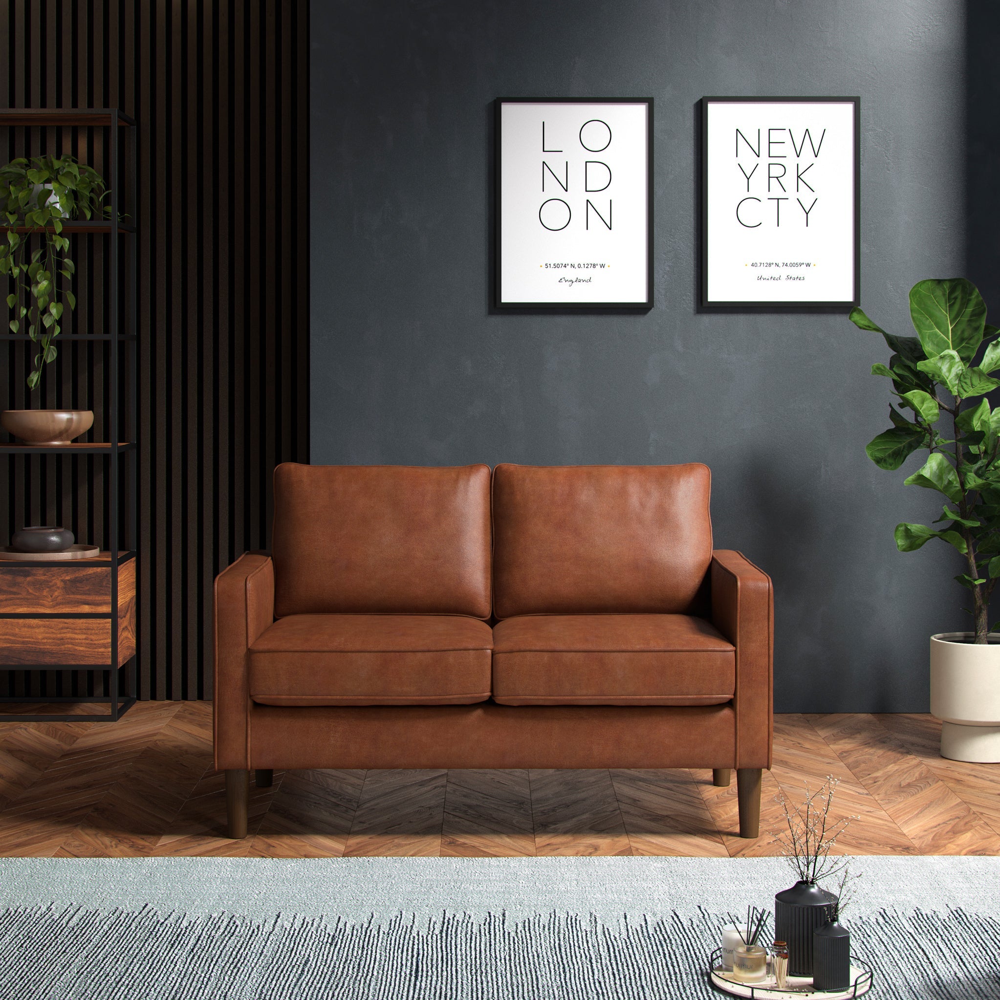 Jefri Faux Leather 2 Seater Sofa