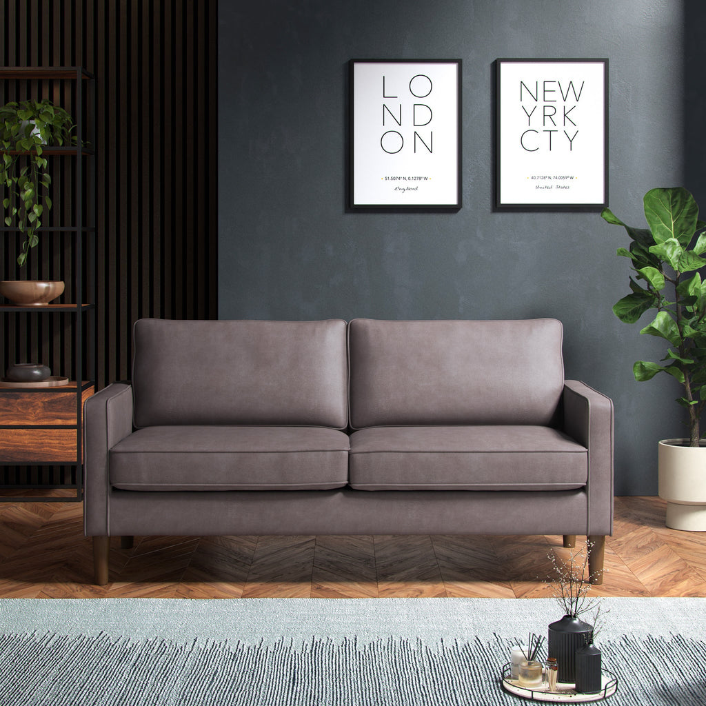 Jefri Faux Leather 3 Seater Sofa