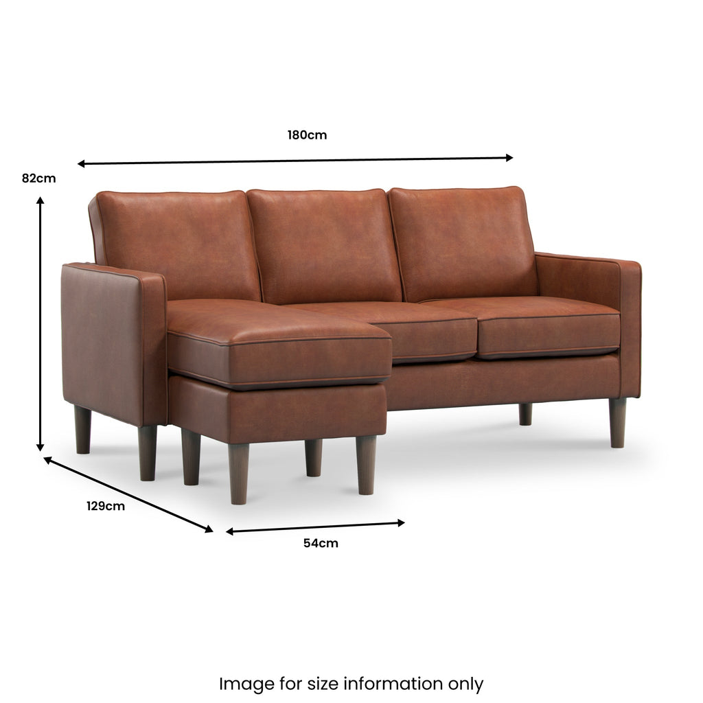 Jefri Faux Leather Reversible Chaise Sofa