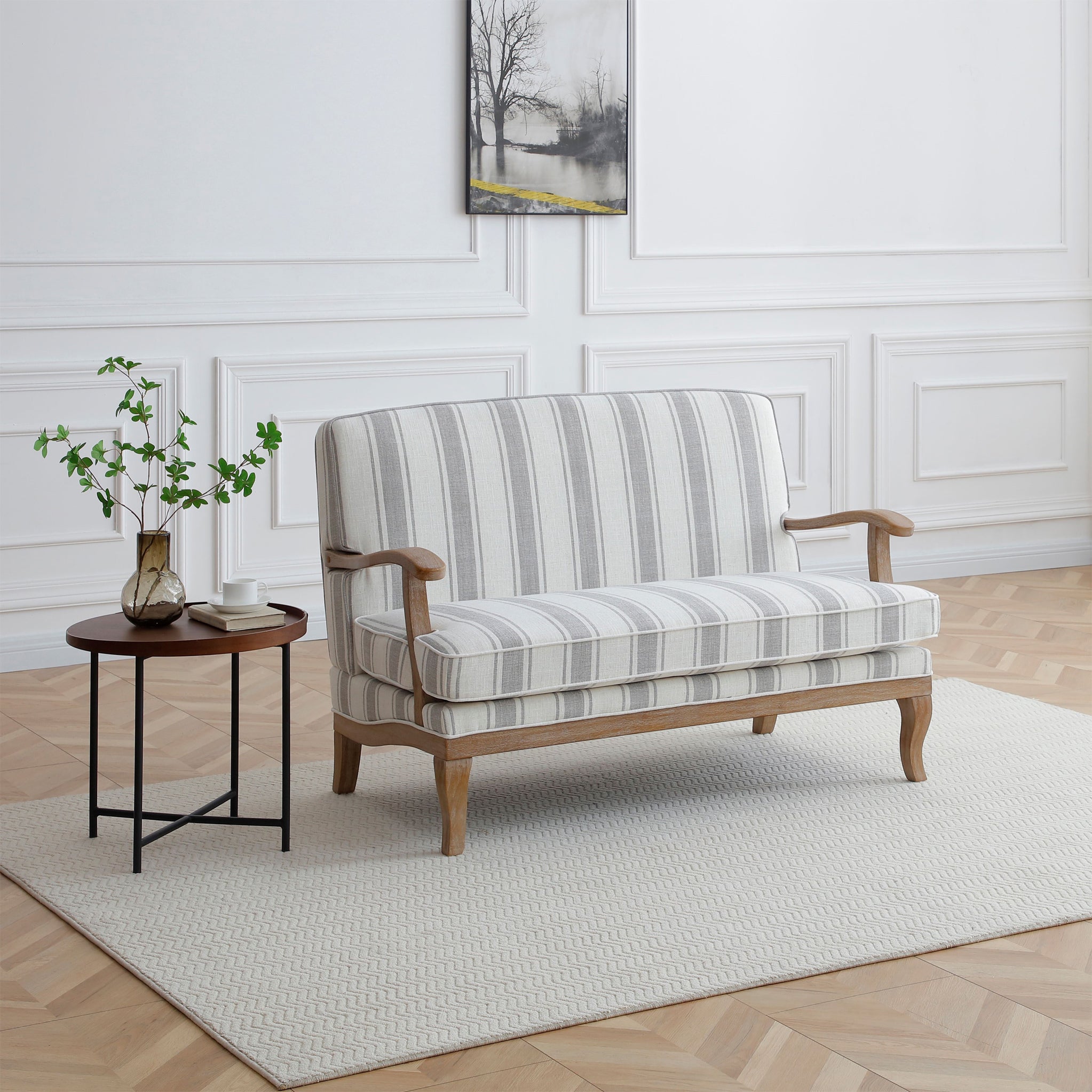 Sandringham Striped Linen 2 Seater Sofa