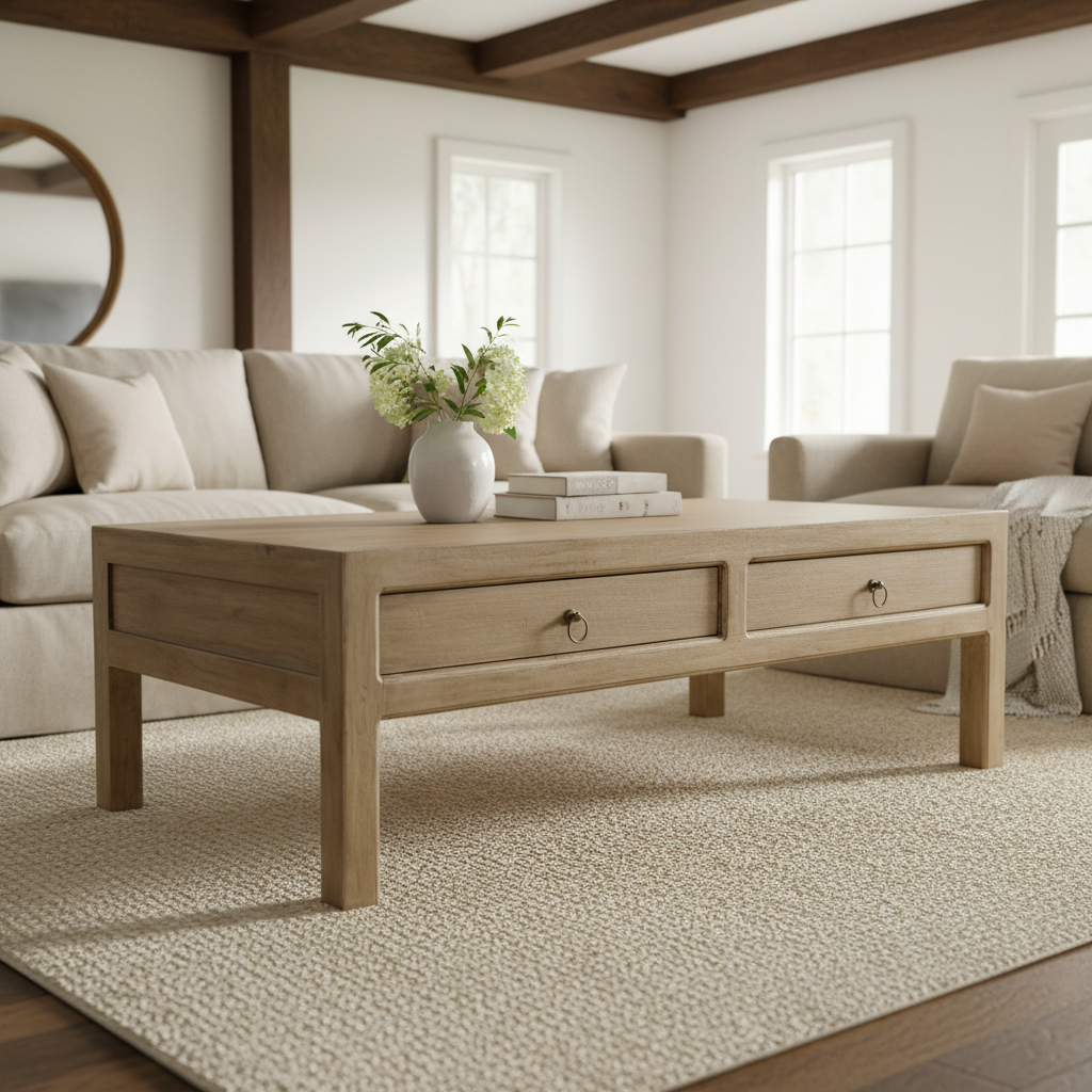 Amal Mango Wood 2 Drawer Coffee Table