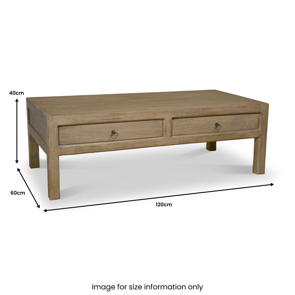 Amal Mango Wood 2 Drawer Coffee Table