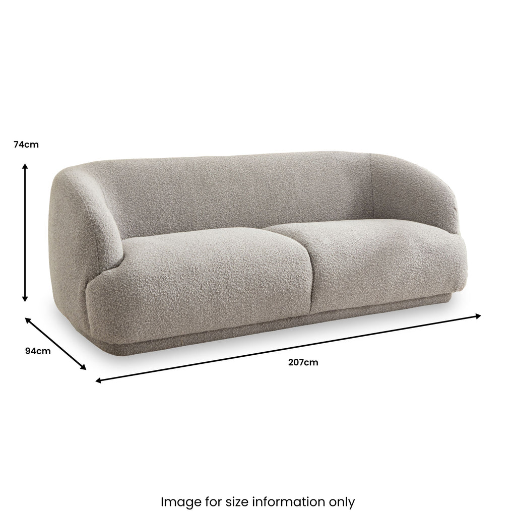 Sudsy Soft Boucle Curve 3 Seater Sofa
