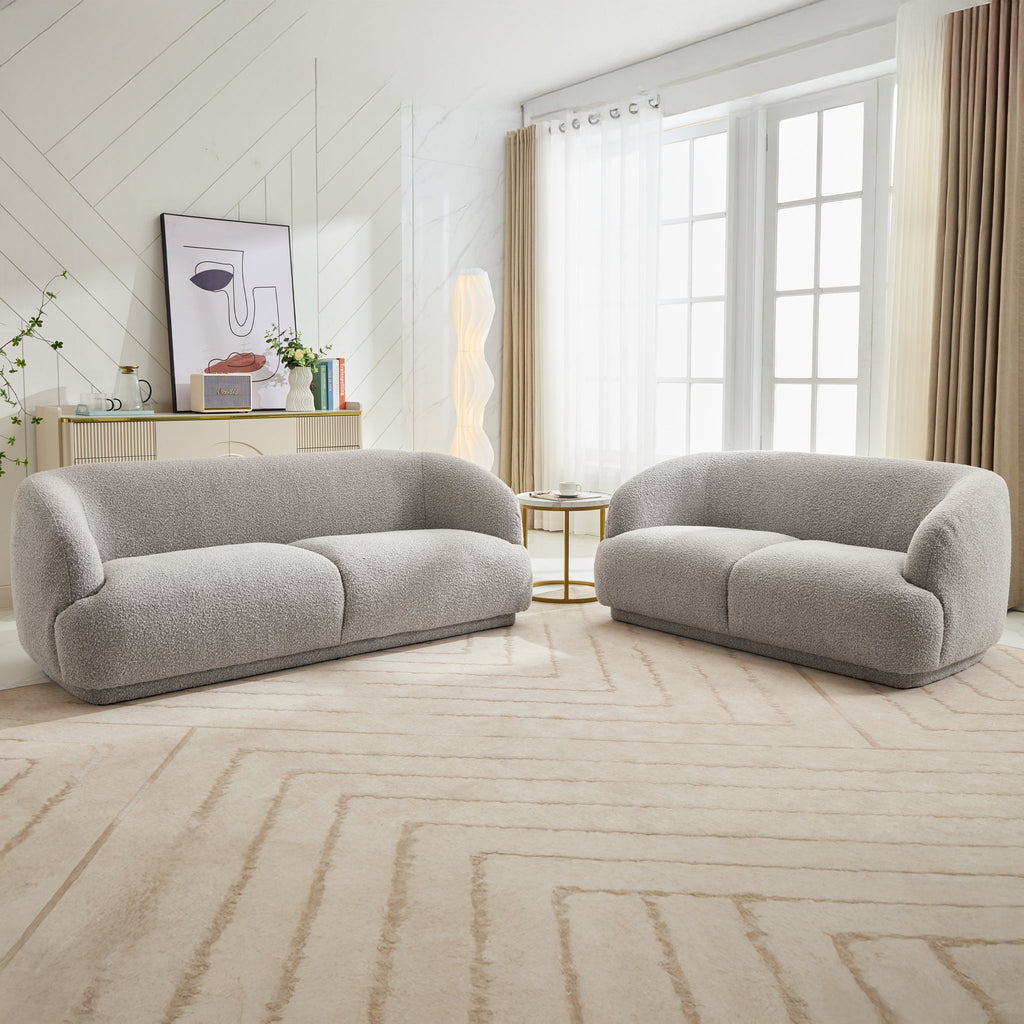Sudsy Soft Boucle Curve 3 Seater Sofa