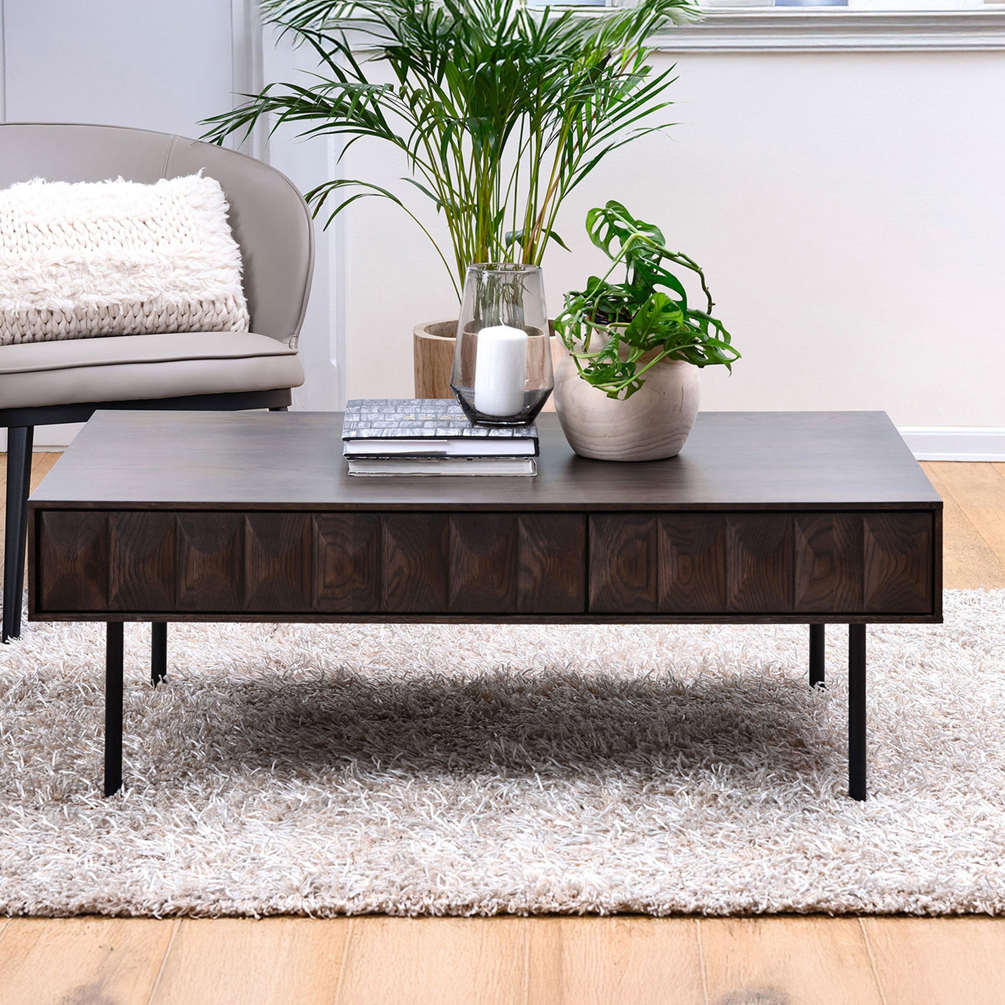 Roka Oak Geometric Coffee Table