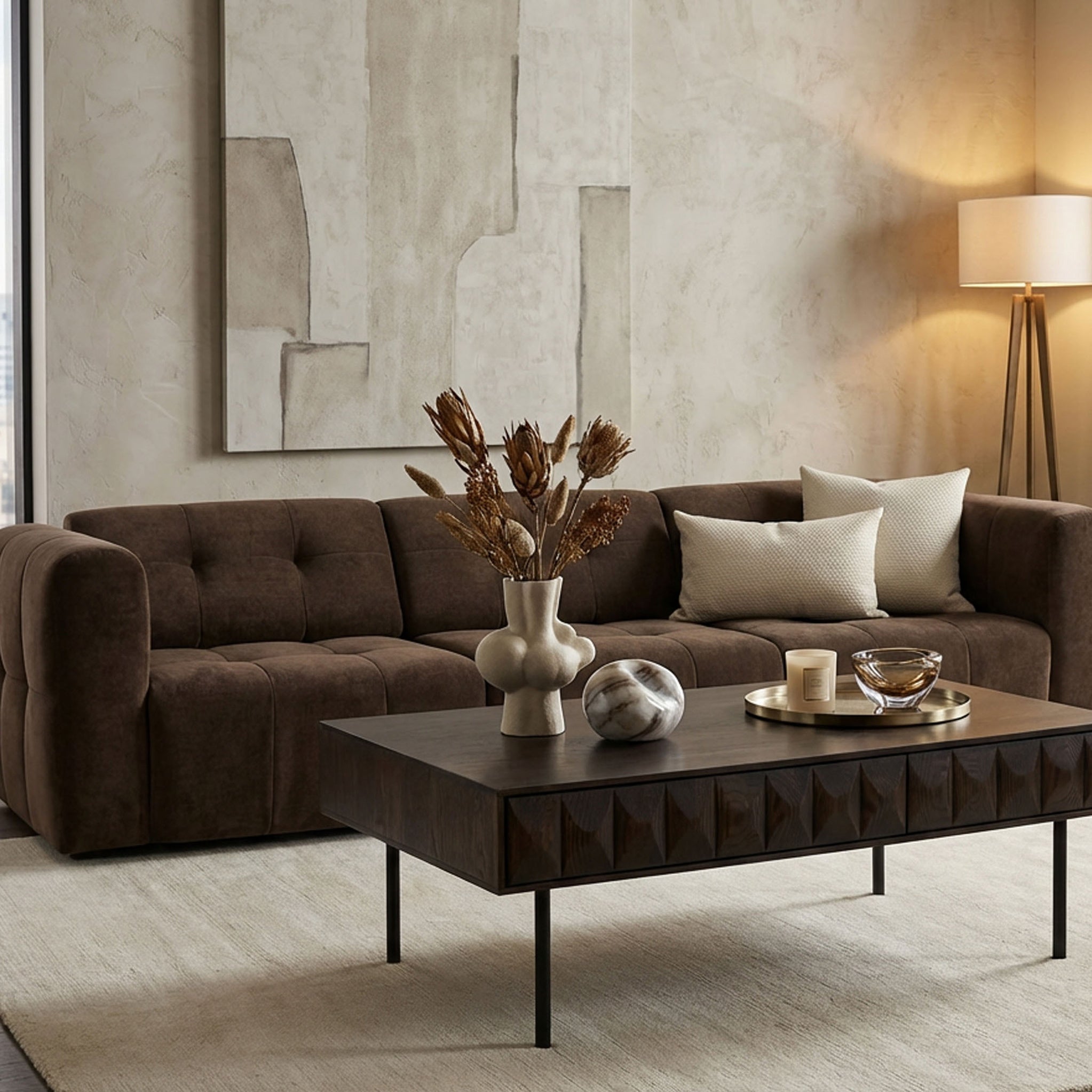 Roka Oak Geometric Coffee Table