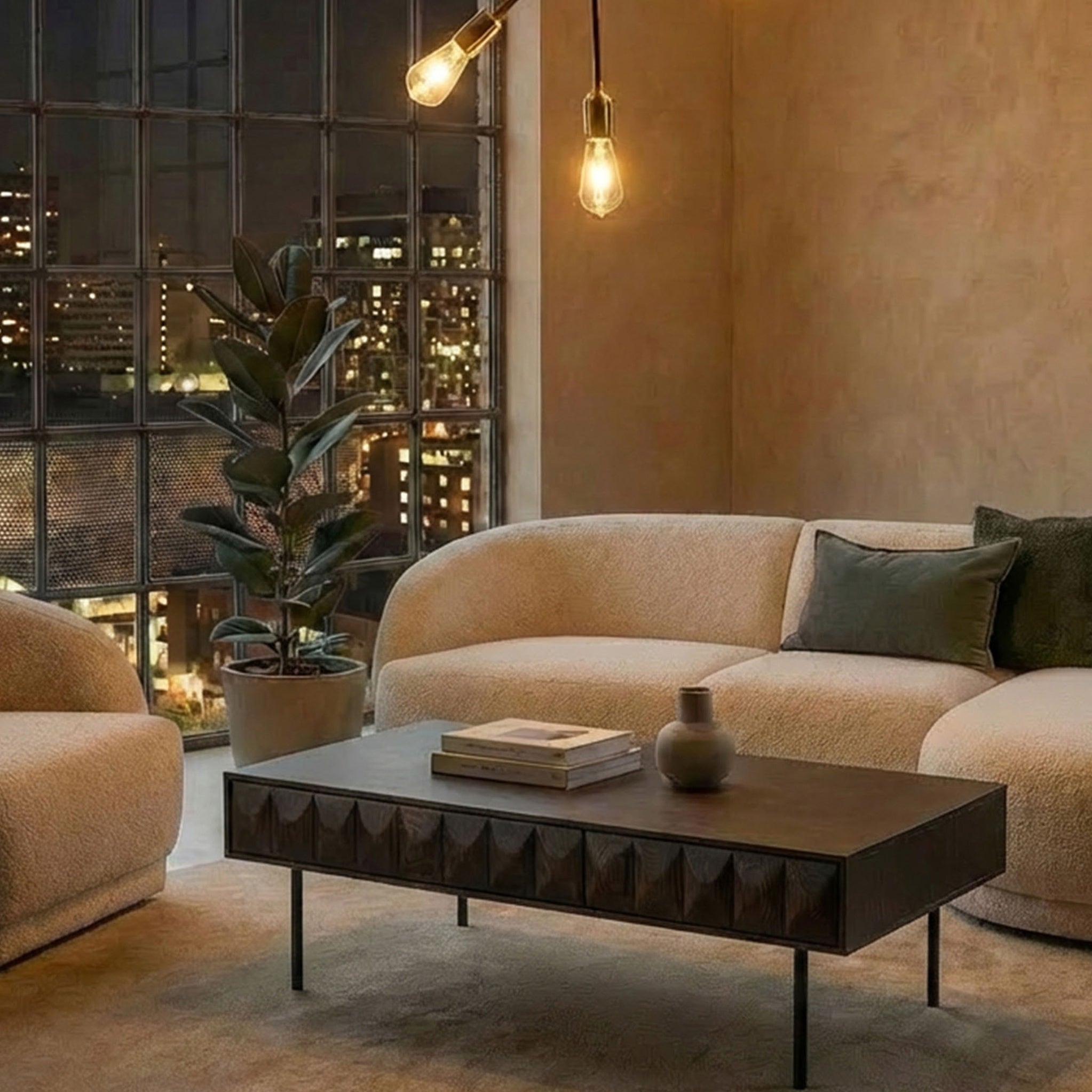 Roka Oak Geometric Coffee Table
