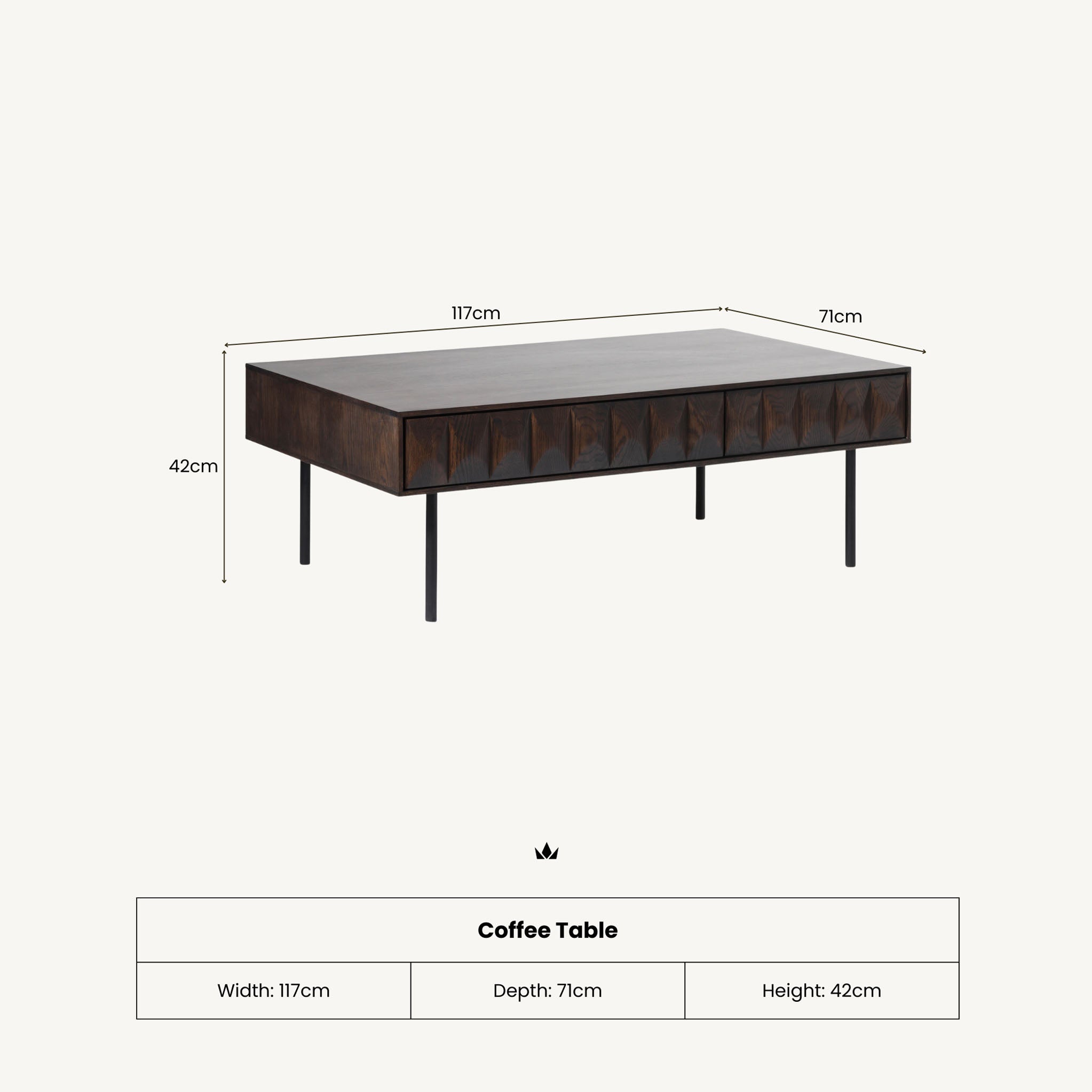 Roka Oak Geometric Coffee Table