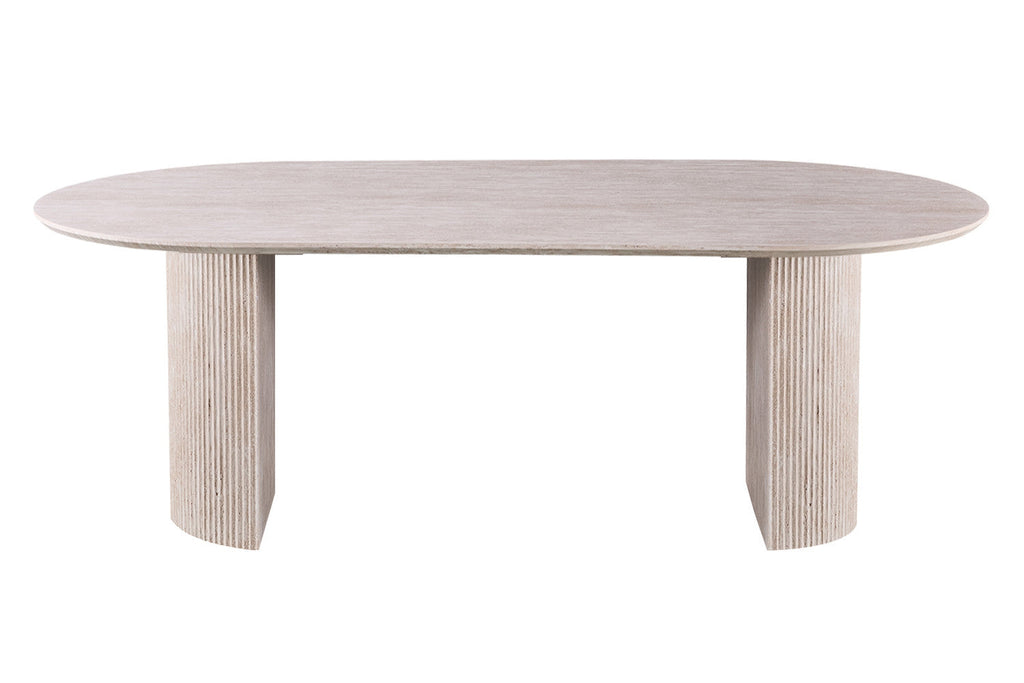 Table 'Lagos' 220 cm Ovale Décor Travertin Beige