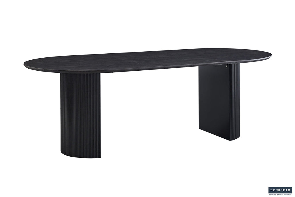 Table à manger ovale LAGOS – 220 cm – Décor bois brun foncé
