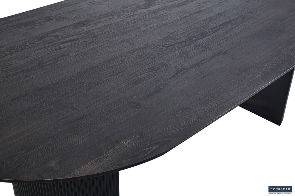 Table à manger ovale LAGOS – 220 cm – Décor bois brun foncé