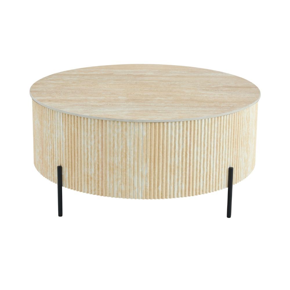 Table Basse Ruby - Plateau Verre et Base Métal Doré