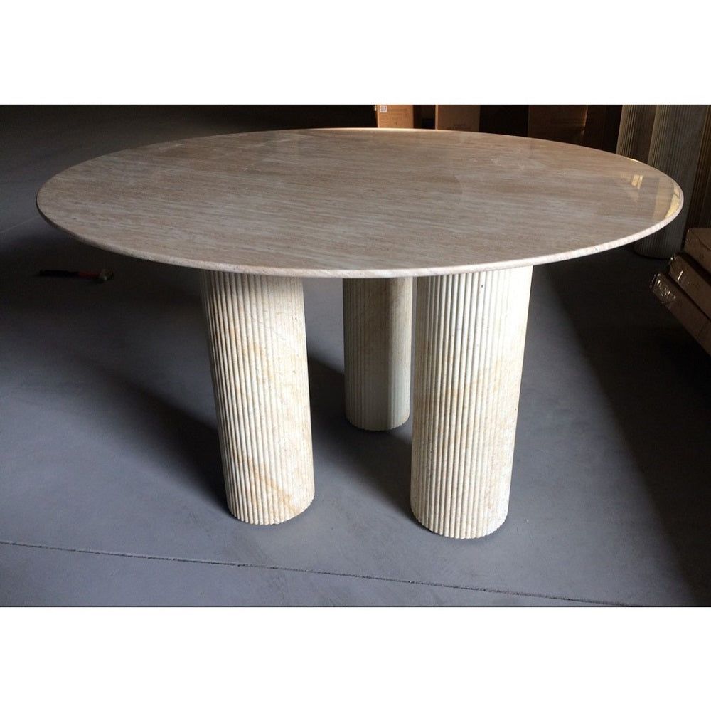 Table à Manger Anais - Plateau Marbre Carré et Pieds Métal