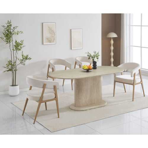 Table à Manger Loka - Plateau MDF et Pieds Métal